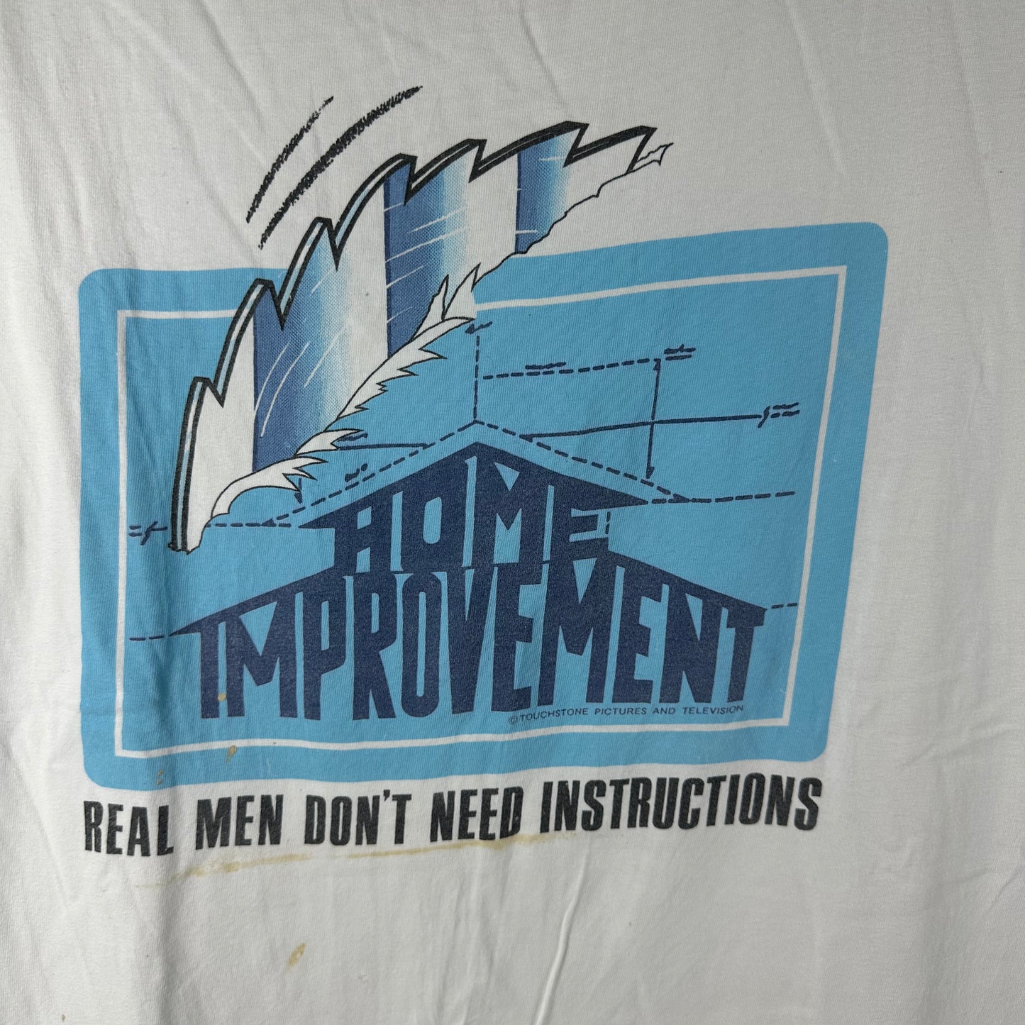 Vintage 90s Home Improvement Real Men Don't Need Instructions TV Show Promo T-shirt