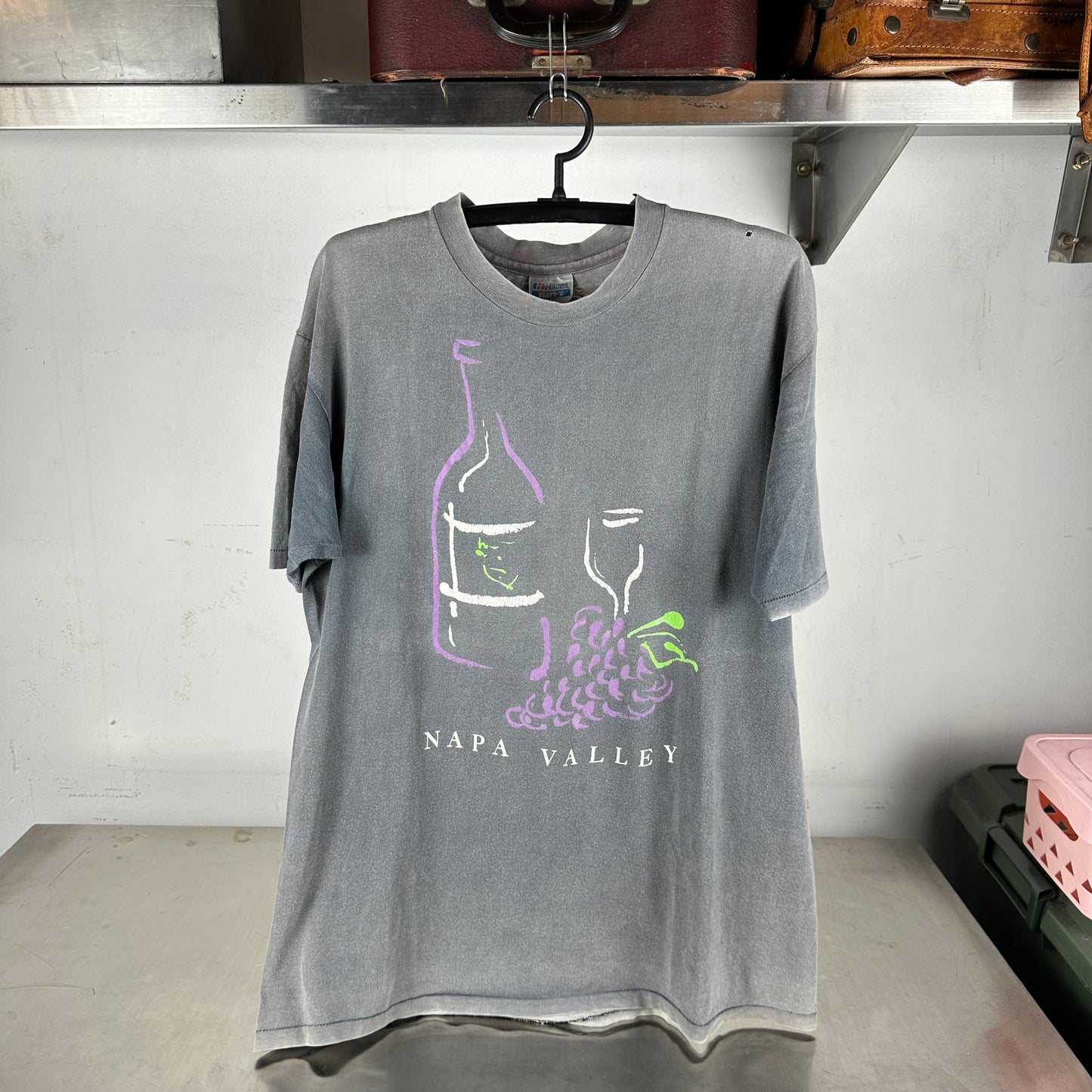 Vintage 90s Napa Valley Wine Graphic Single Stitch Faded T-shirt