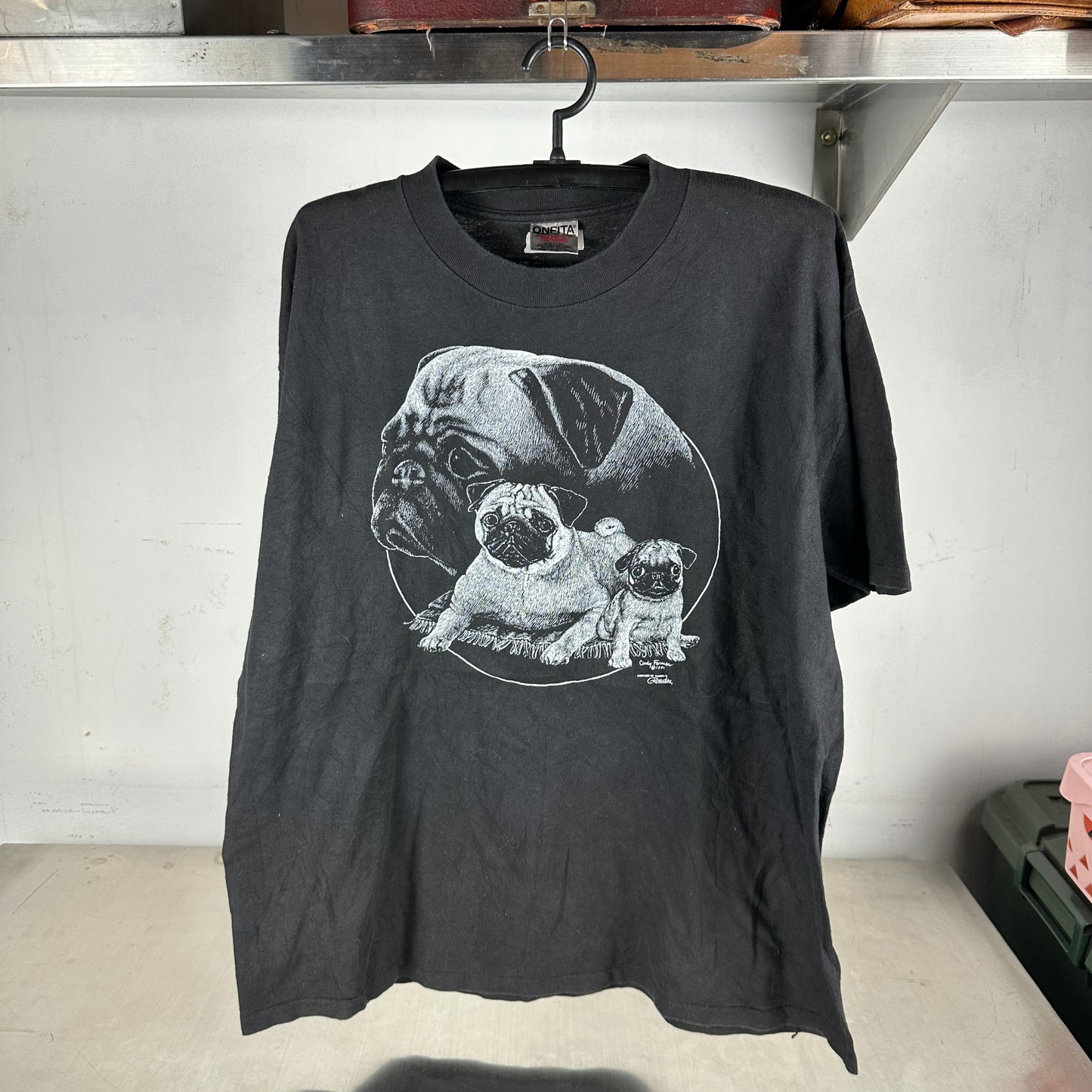 Vintage 1994 Pug Dog Graphic Single Stitch T-shirt