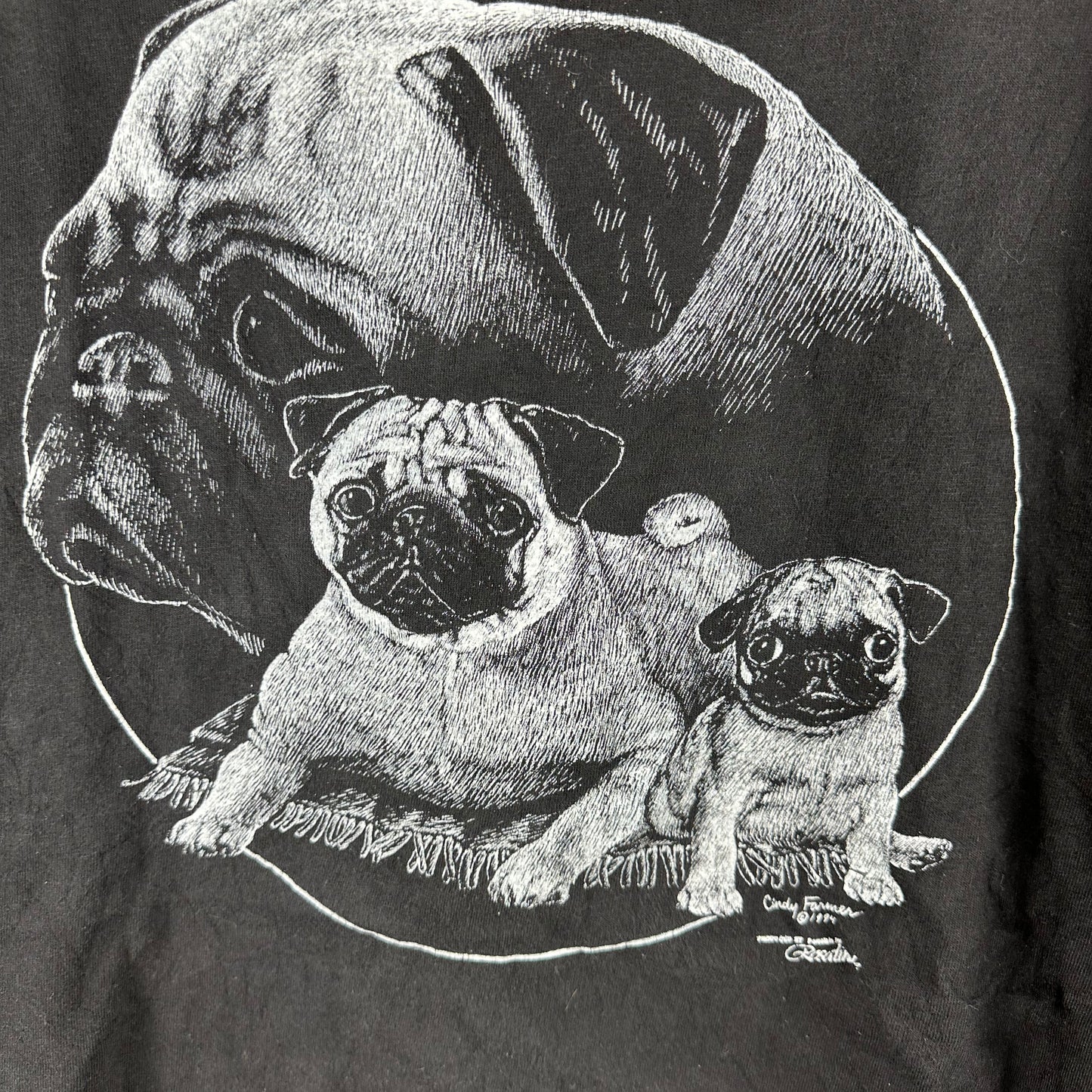 Vintage 1994 Pug Dog Graphic Single Stitch T-shirt