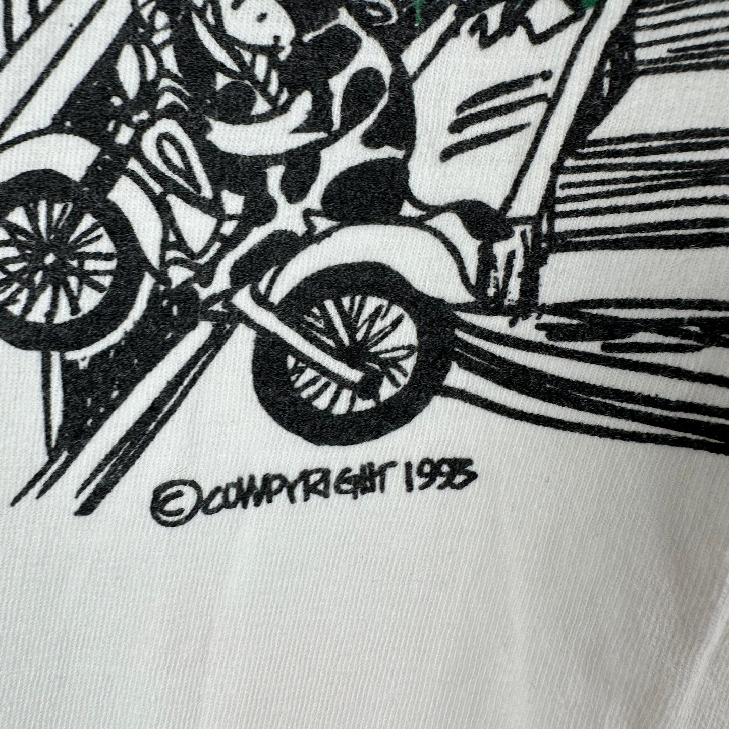 Vintage 90s Wreck the Malls with Cows on Harleys Graphic Single Stitch T-shirt