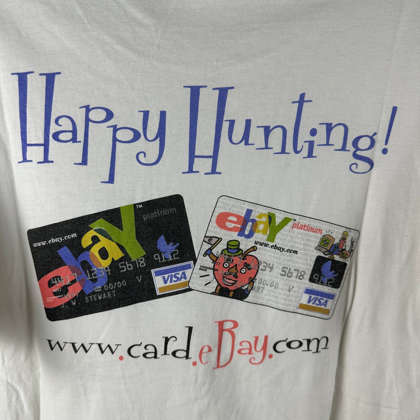 Vintage 90s Ebay Card Happy Hunting Promo Graphic T-shirt