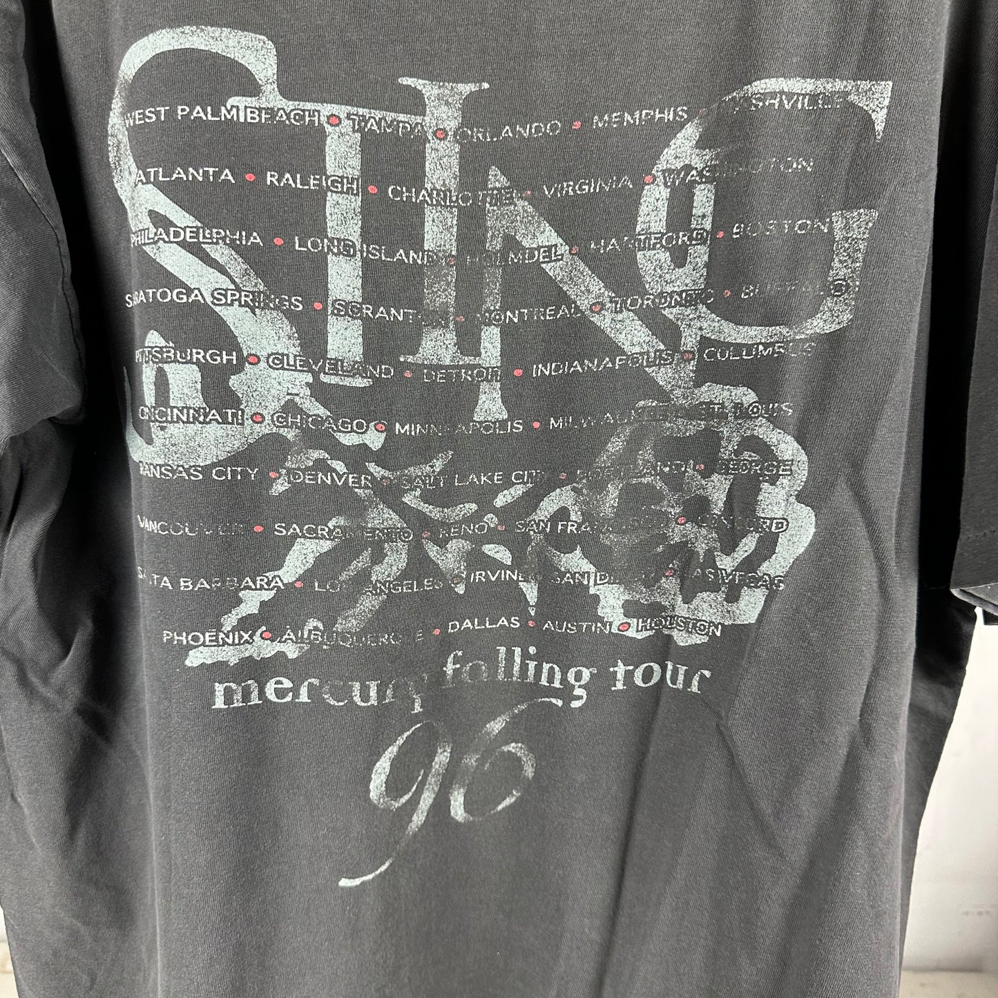Vintage 1996 Sting Mercury Falling Tour Concert Single Stitch Faded T-shirt