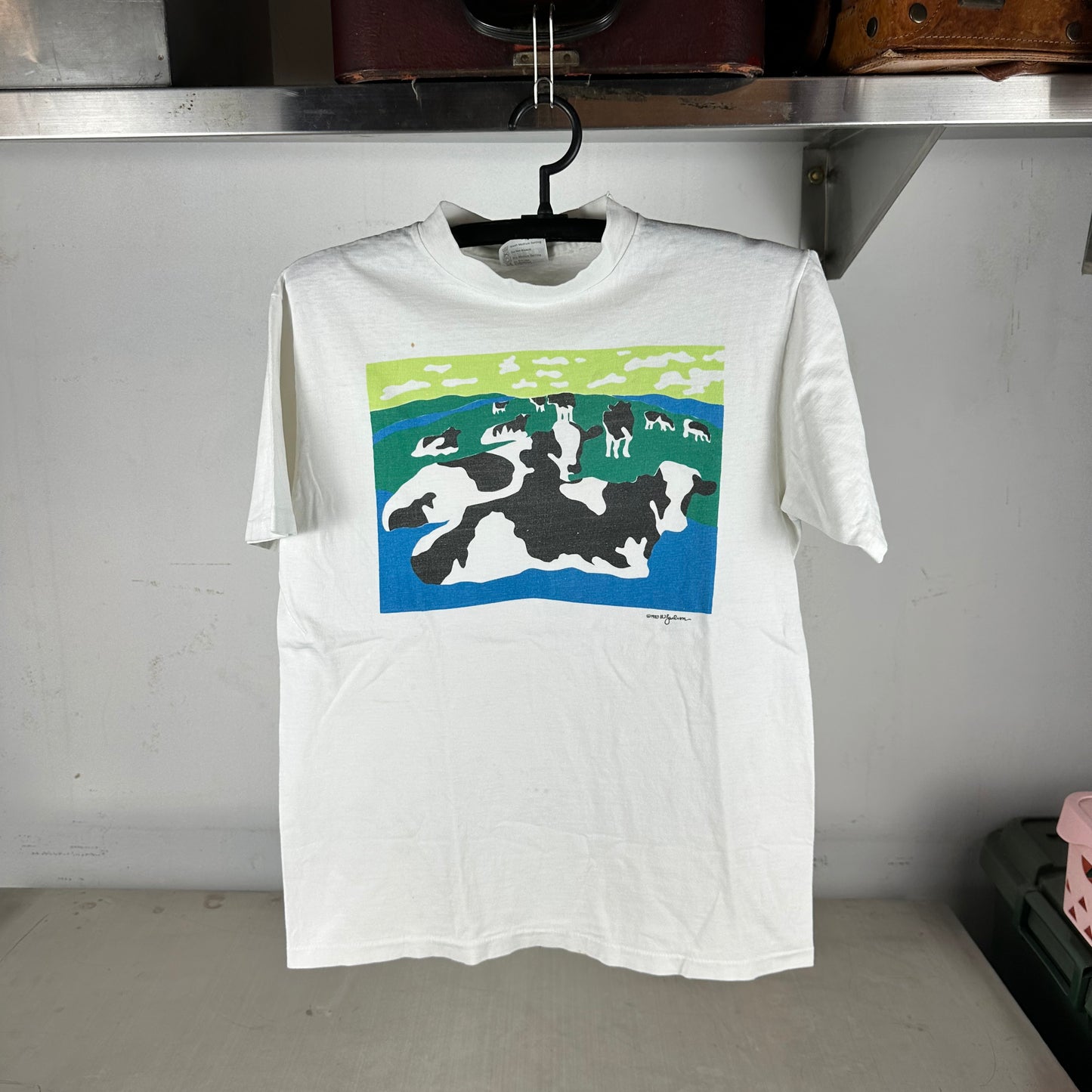 Vintage 1983 Woody Jackson Cow Graphic Single Stitch T-shirt