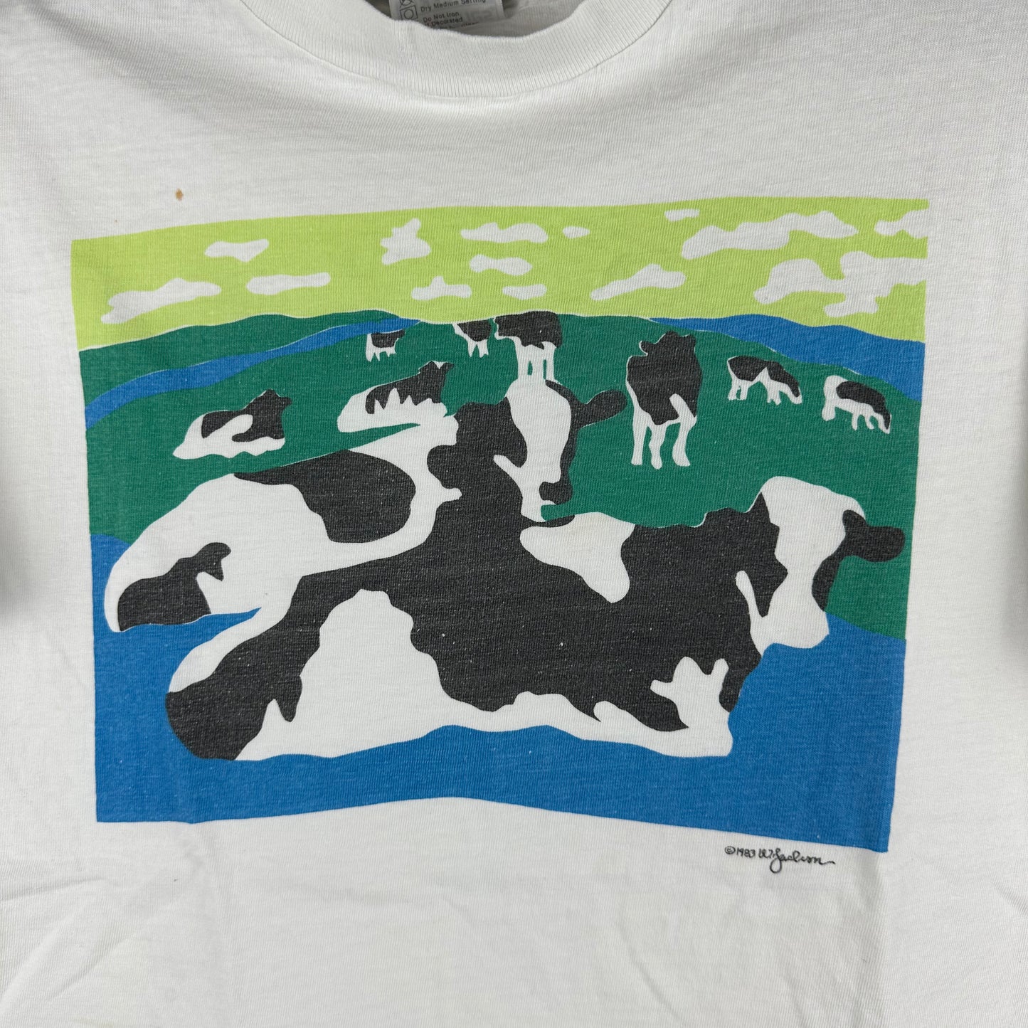 Vintage 1983 Woody Jackson Cow Graphic Single Stitch T-shirt