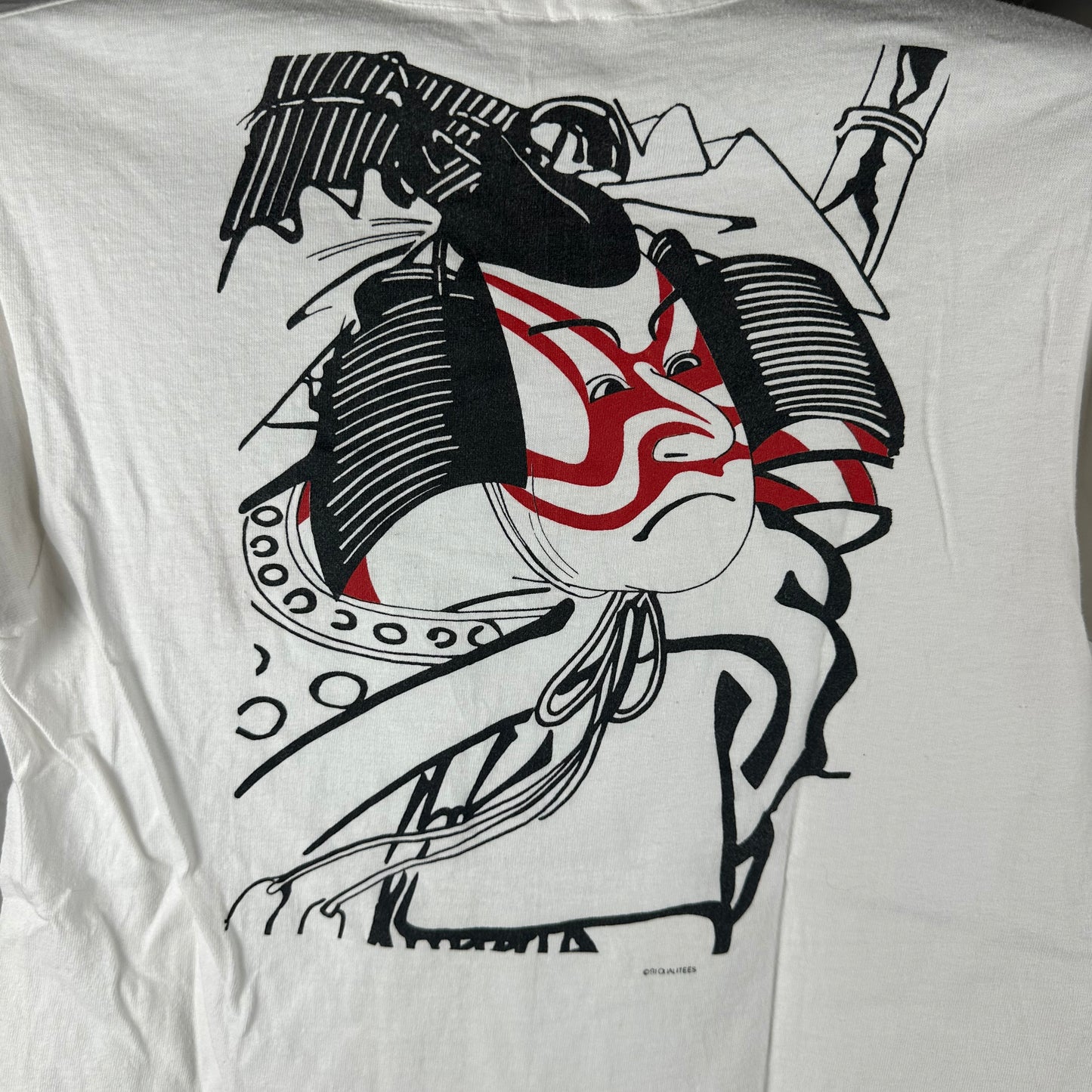 Vintage 1990 Kabuki Japanese Warrior Kanji Graphic Single Stitch T-shirt