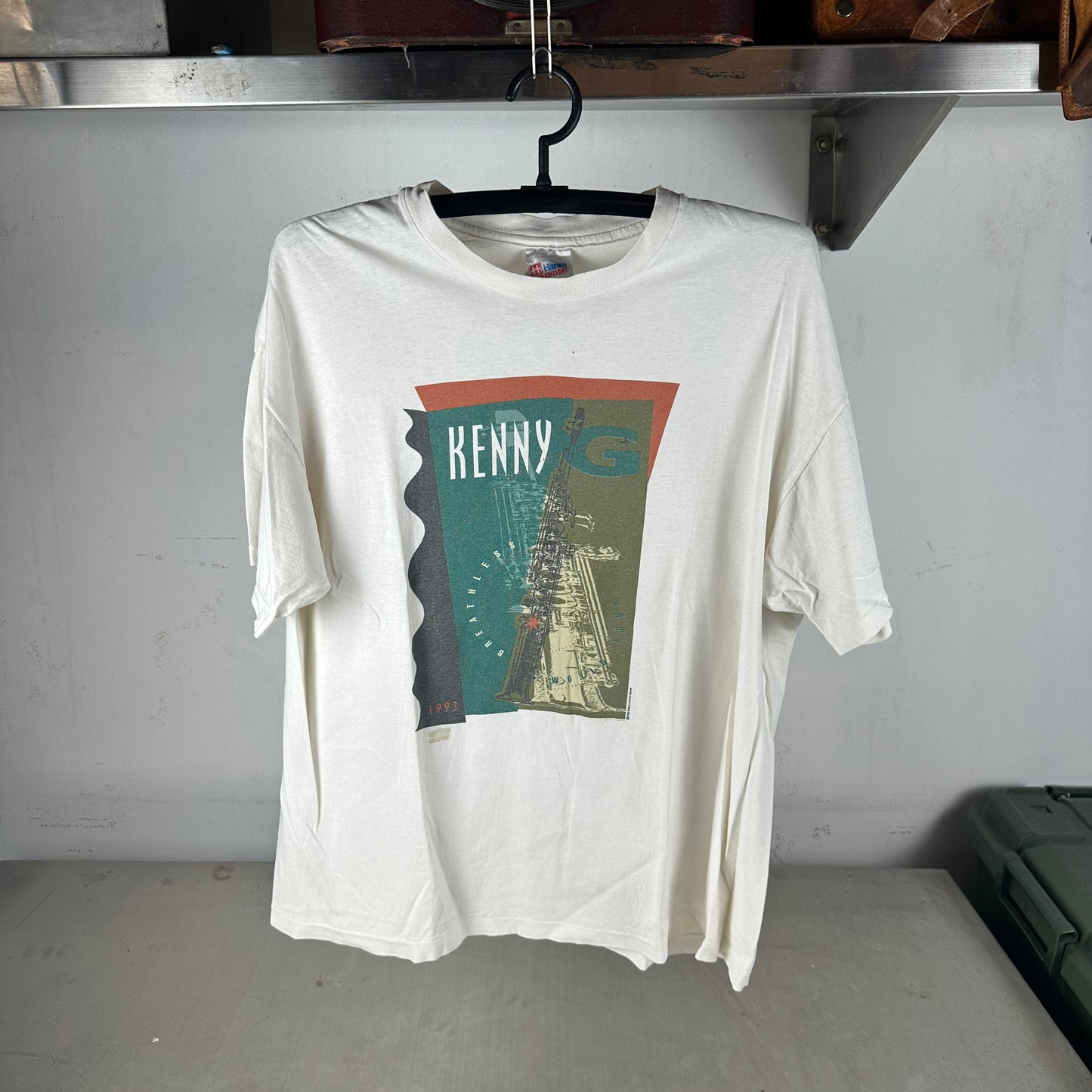 Vintage 1993 Kenny G Jazz Saxophonist Graphic Single Stitch T-shirt