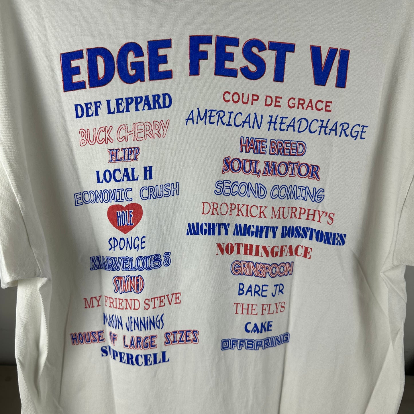 Vintage 1999 Def Leppard Offspring Cake Edgefest 6 Music Festival T-shirt