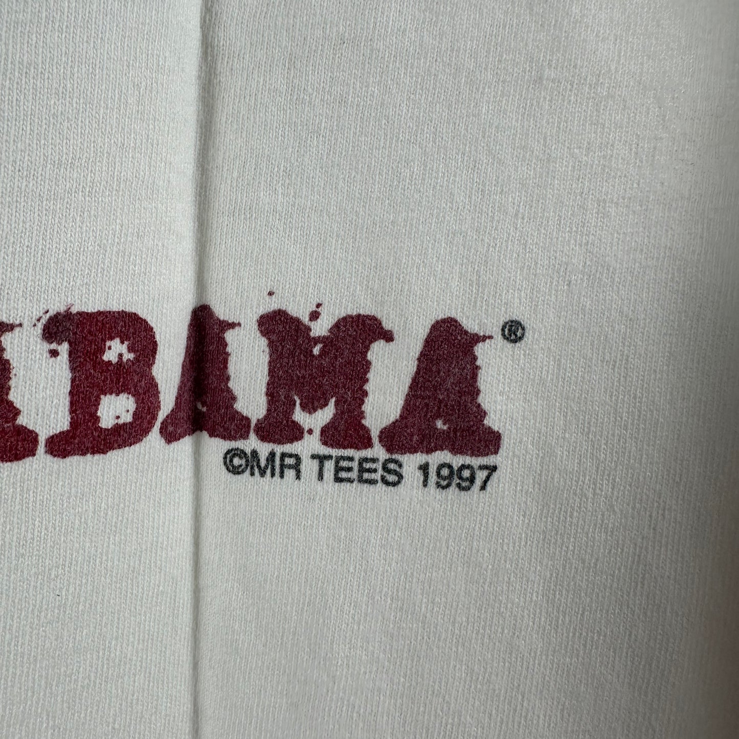 Vintage 1997 Alabama Crimson Tide There's No Guarantee NCAA Single Stitch T-shirt