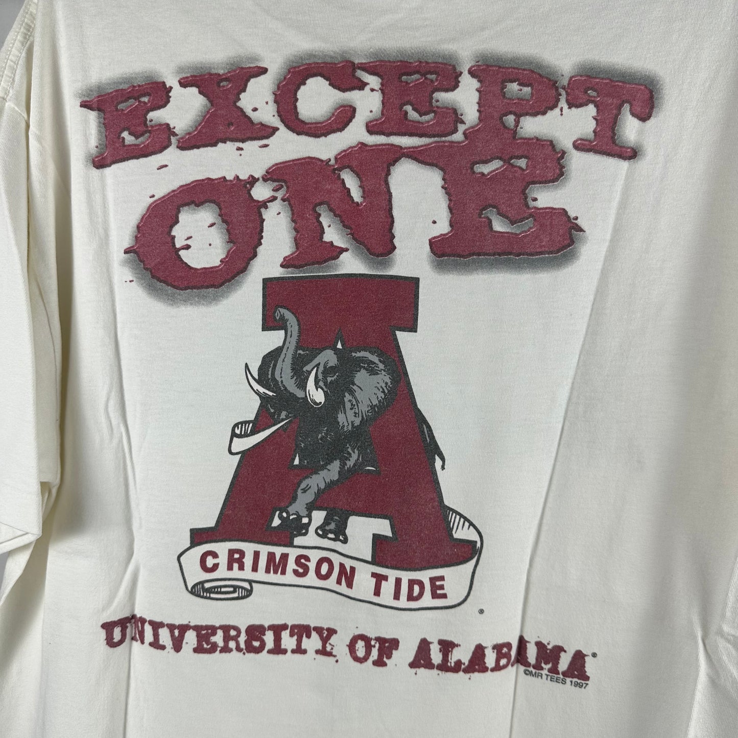 Vintage 1997 Alabama Crimson Tide There's No Guarantee NCAA Single Stitch T-shirt