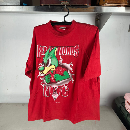 Vintage 90s Urawa Red Diamonds Japanese Soccer Club Breakthrough Graphic T-shirt