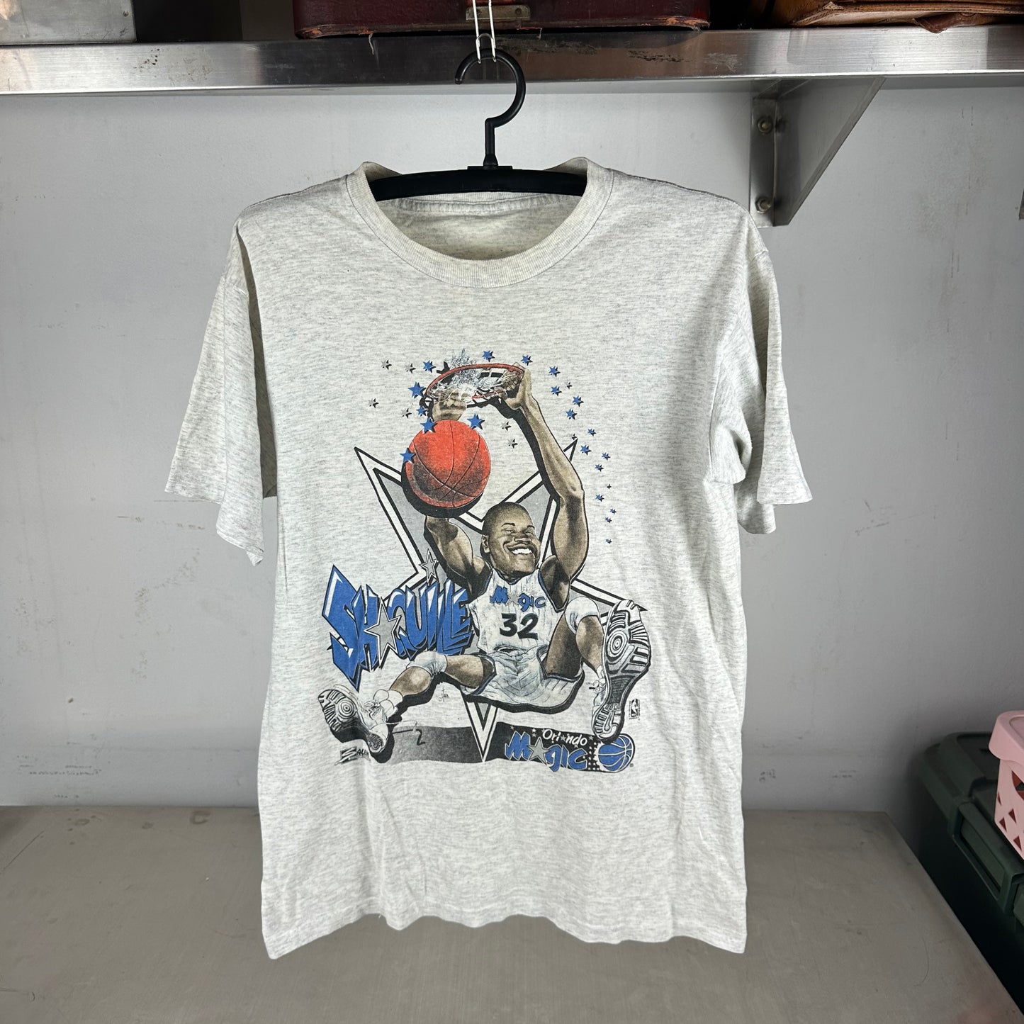 Vintage 90s Shaquille O'Neal Orlando Magic NBA Caricature Single Stitch T-shirt