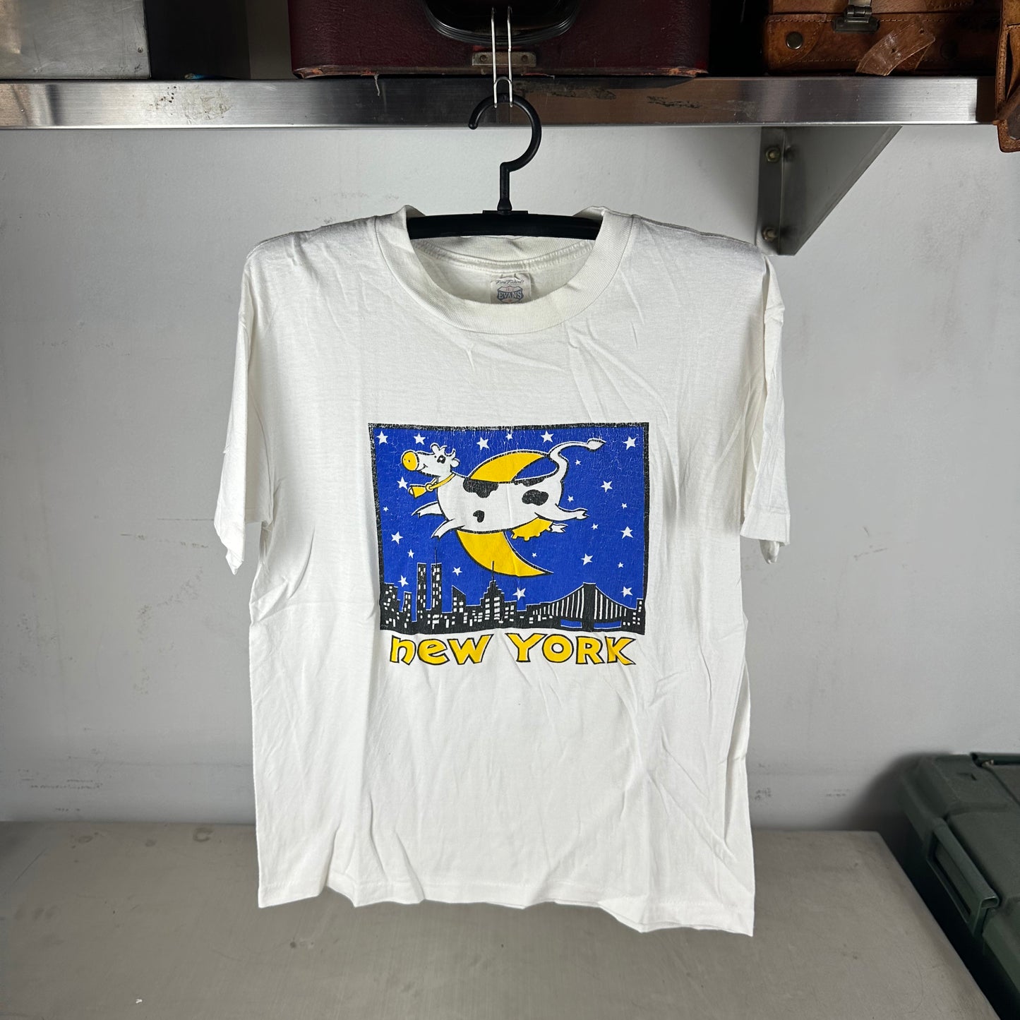 Vintage 90s New York Cow Animal Art Single Stitch T-shirt