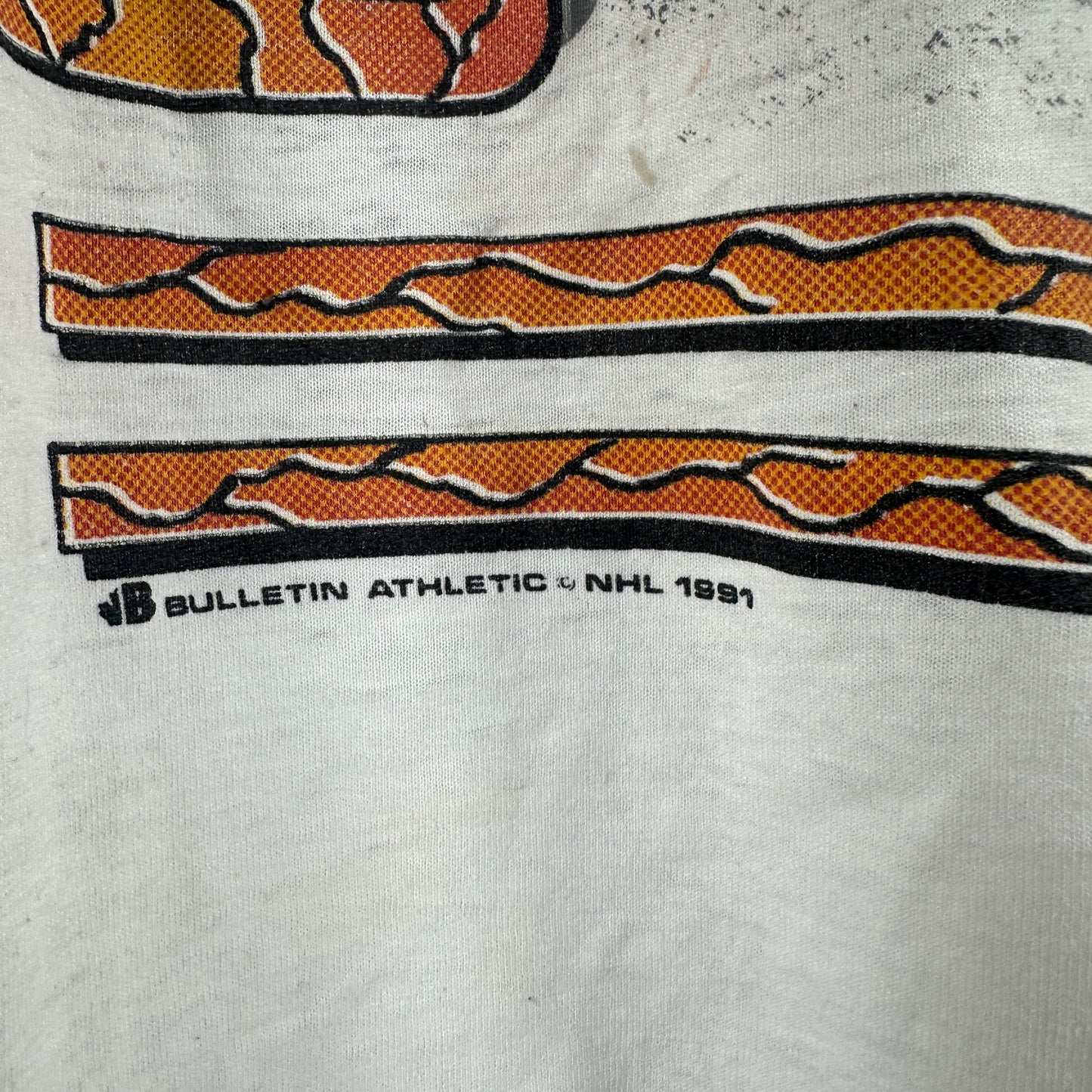 Vintage 90s Calgary Flames Hockey NHL Bulletin Athletic AOP Single Stitch T-shirt