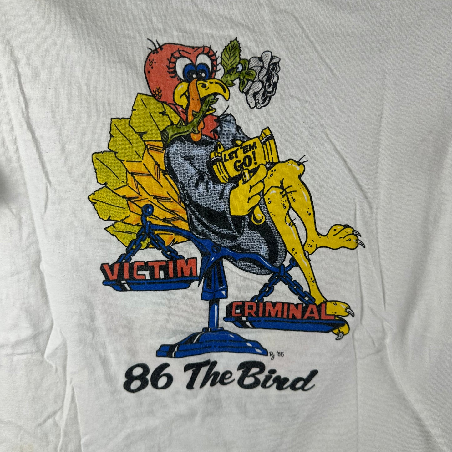 Vintage 1986 The Bird Victim Criminal Single Stitch T-shirt