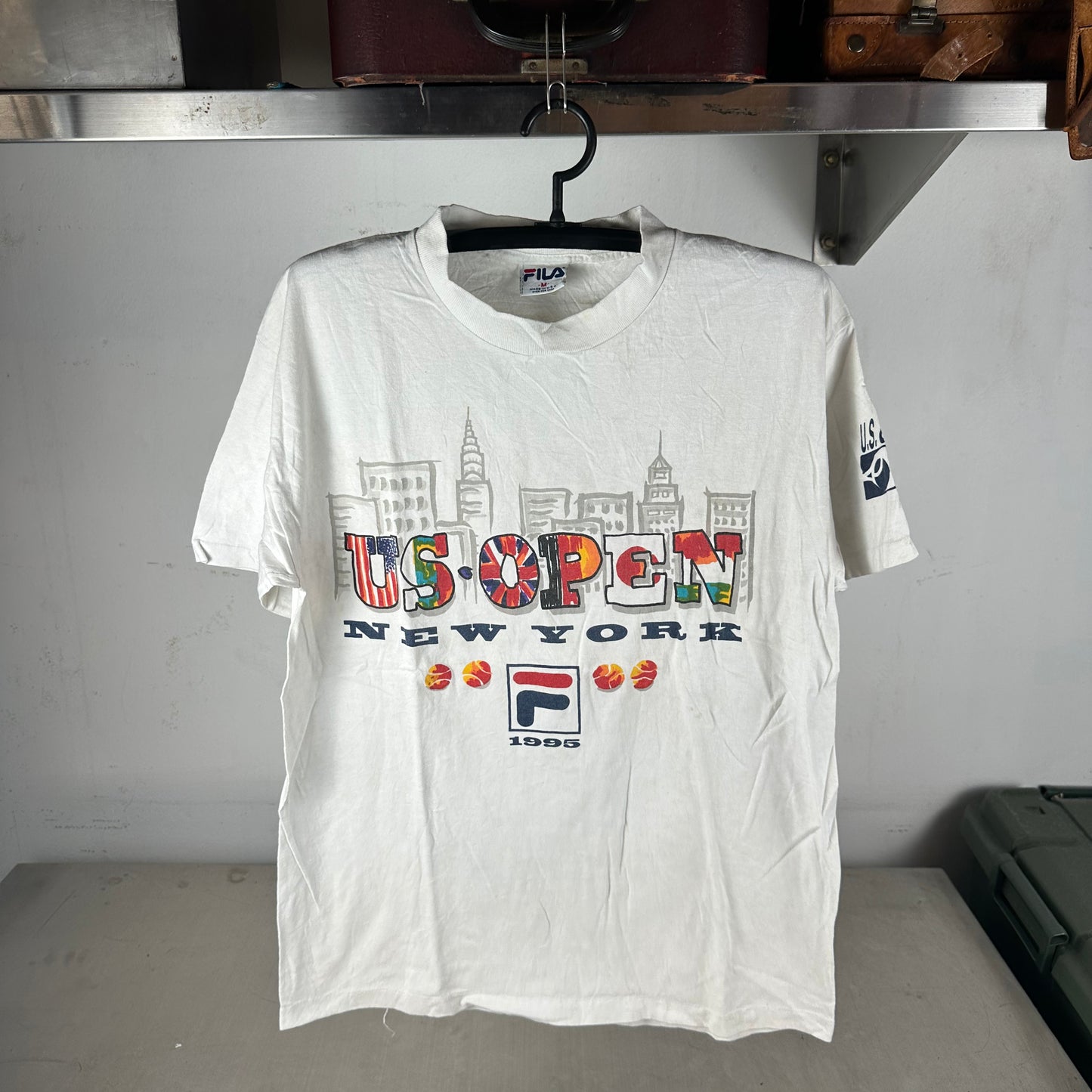 Vintage 1995 US Open Tennis Championship Fila Graphic Single Stitch T-shirt