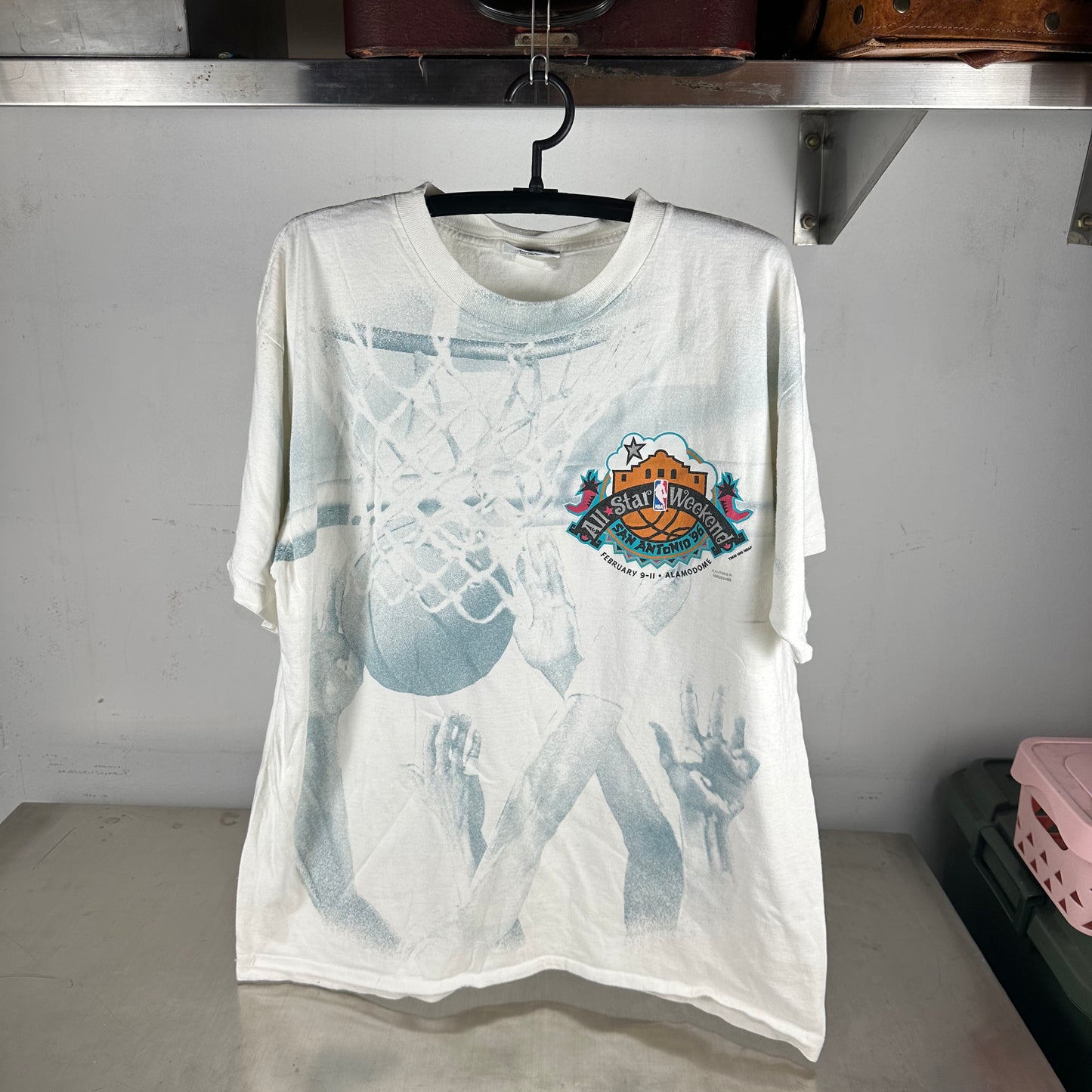 Vintage 1996 NBA All-Star Weekend San Antonio All Over Print AOP T-shirt
