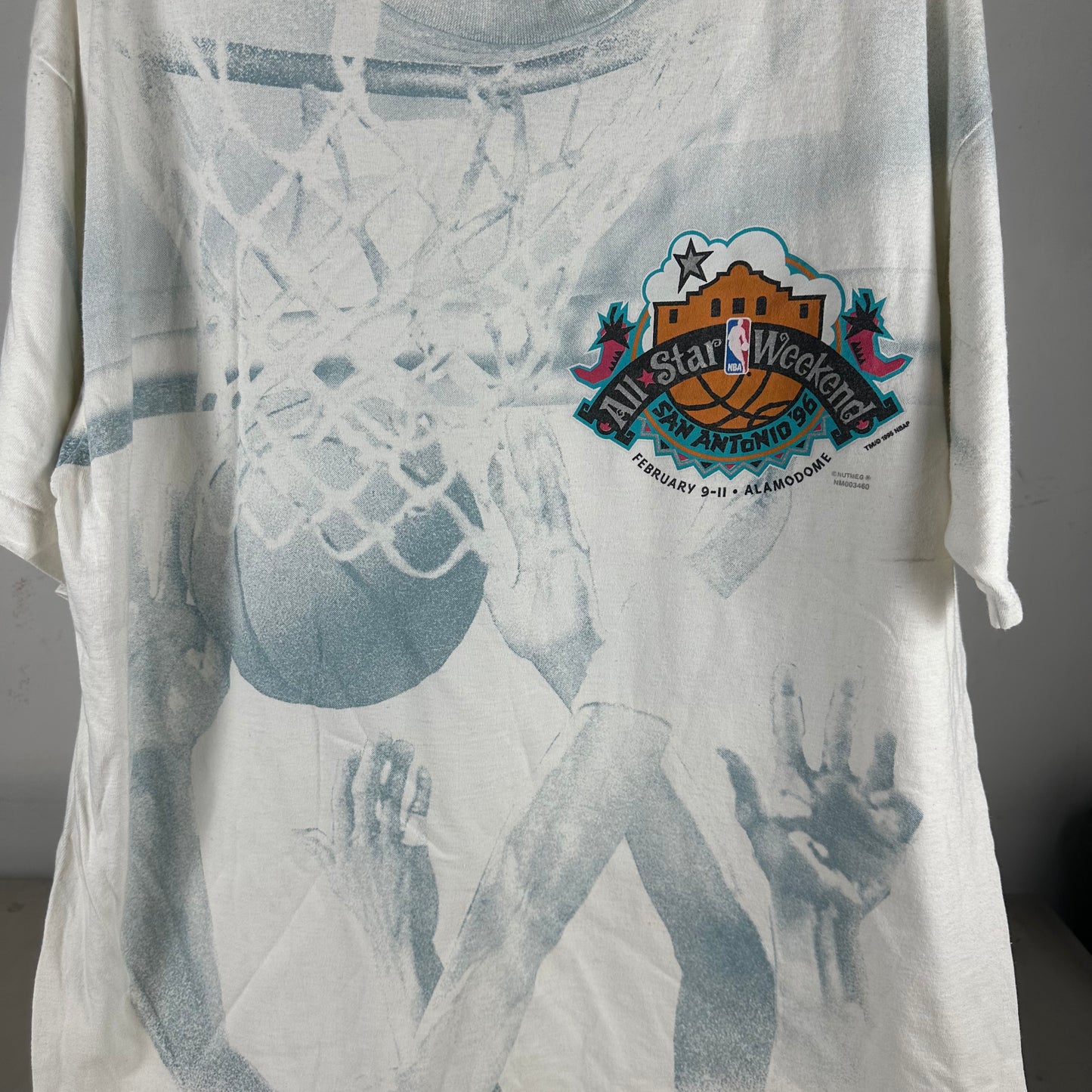 Vintage 1996 NBA All-Star Weekend San Antonio All Over Print AOP T-shirt