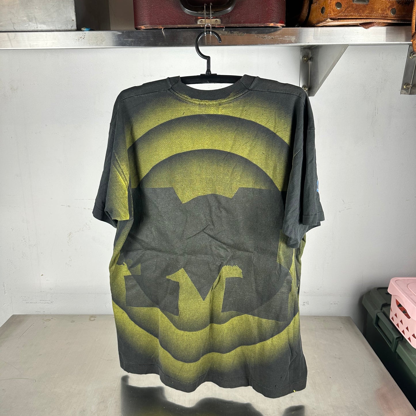 Vintage 90s Michigan Wolverines NCAA Shadow AOP Single Stitch T-shirt