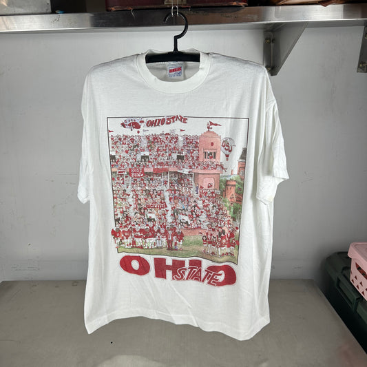 Vintage 90s Ohio State Buckeyes Football NCAA Artwork Single Stitch T-shirt