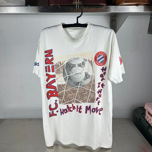 Vintage 90s Adidas FC Bayern Munich Soccer Graphic T-shirt