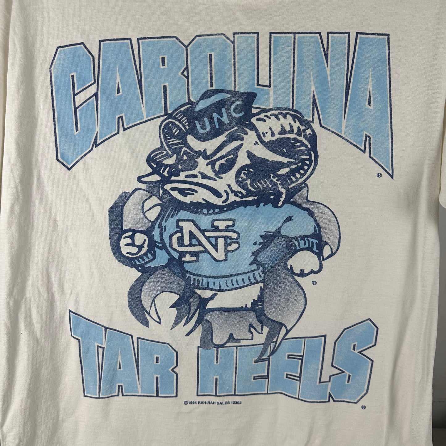 Vintage 1994 UNC Tar Heels NCAA Mascot Breakthrough Single Stitch T-shirt