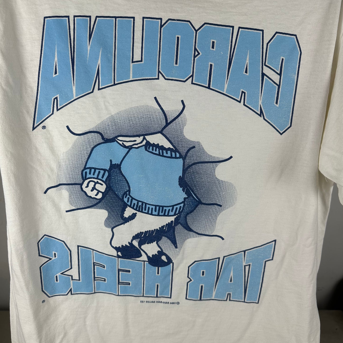 Vintage 1994 UNC Tar Heels NCAA Mascot Breakthrough Single Stitch T-shirt