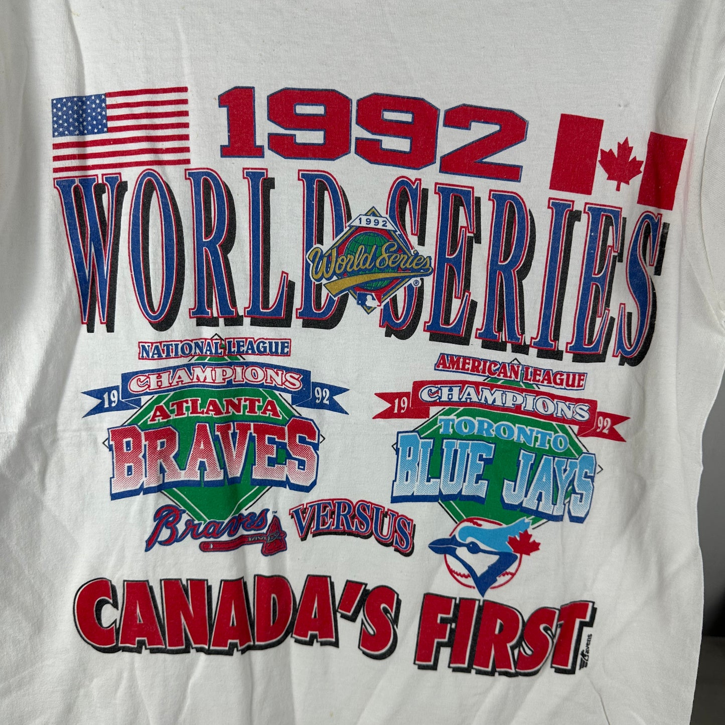 Vintage 1992 MLB World Series Atlanta Braves VS Toronto Blue Jays T-shirt