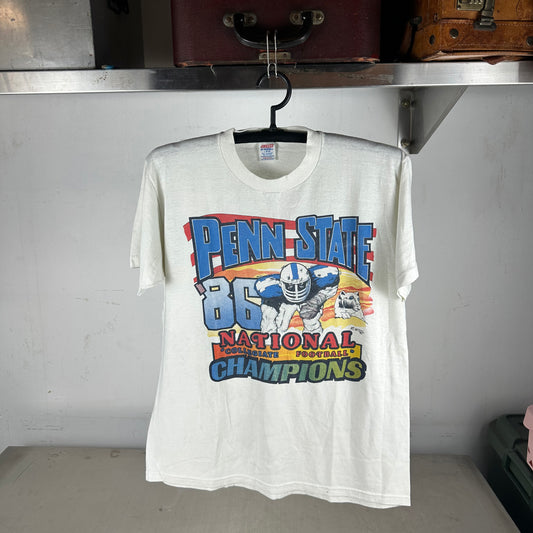 Vintage 1986 Penn State Nittany Lions Football NCAA Champions T-shirt