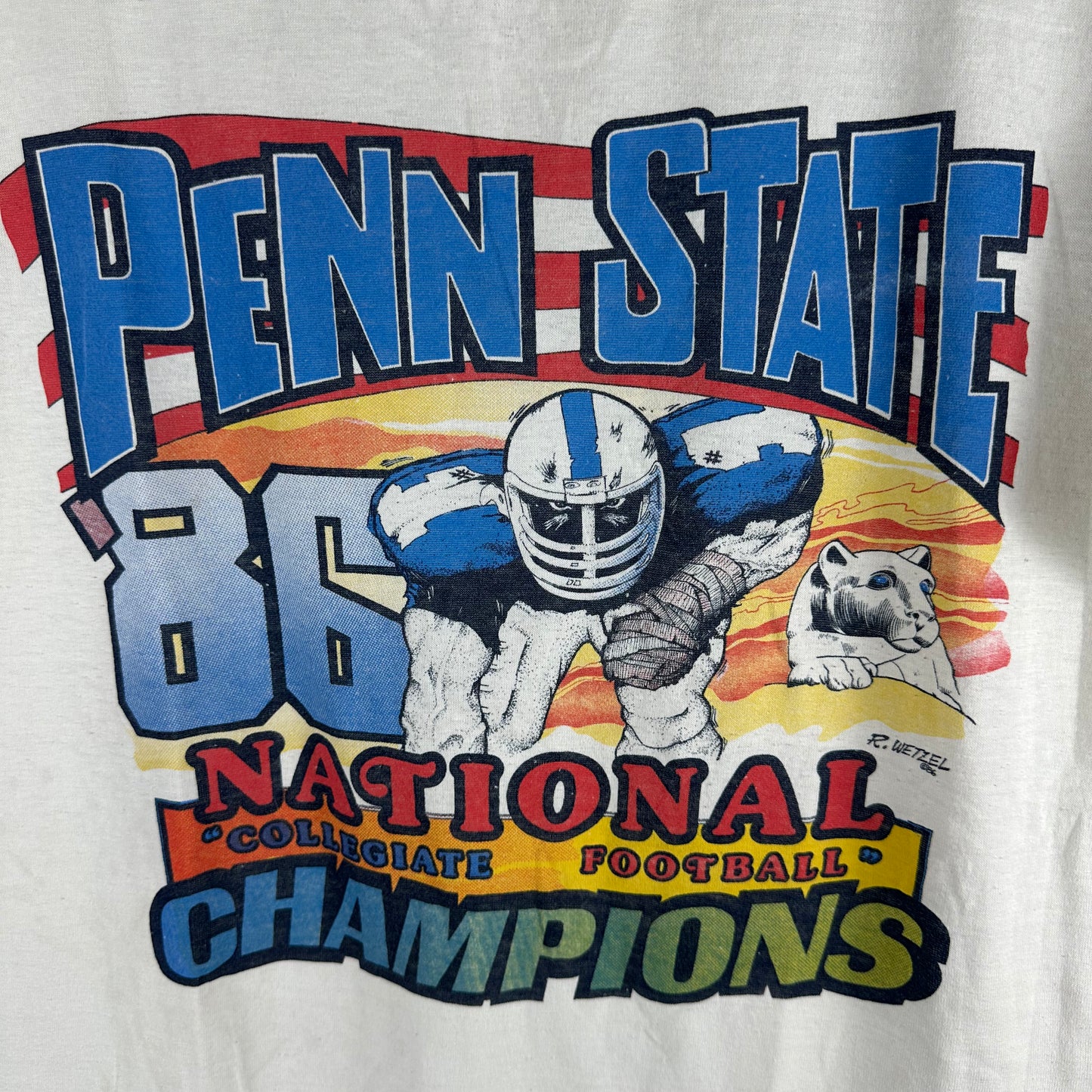 Vintage 1986 Penn State Nittany Lions Football NCAA Champions T-shirt