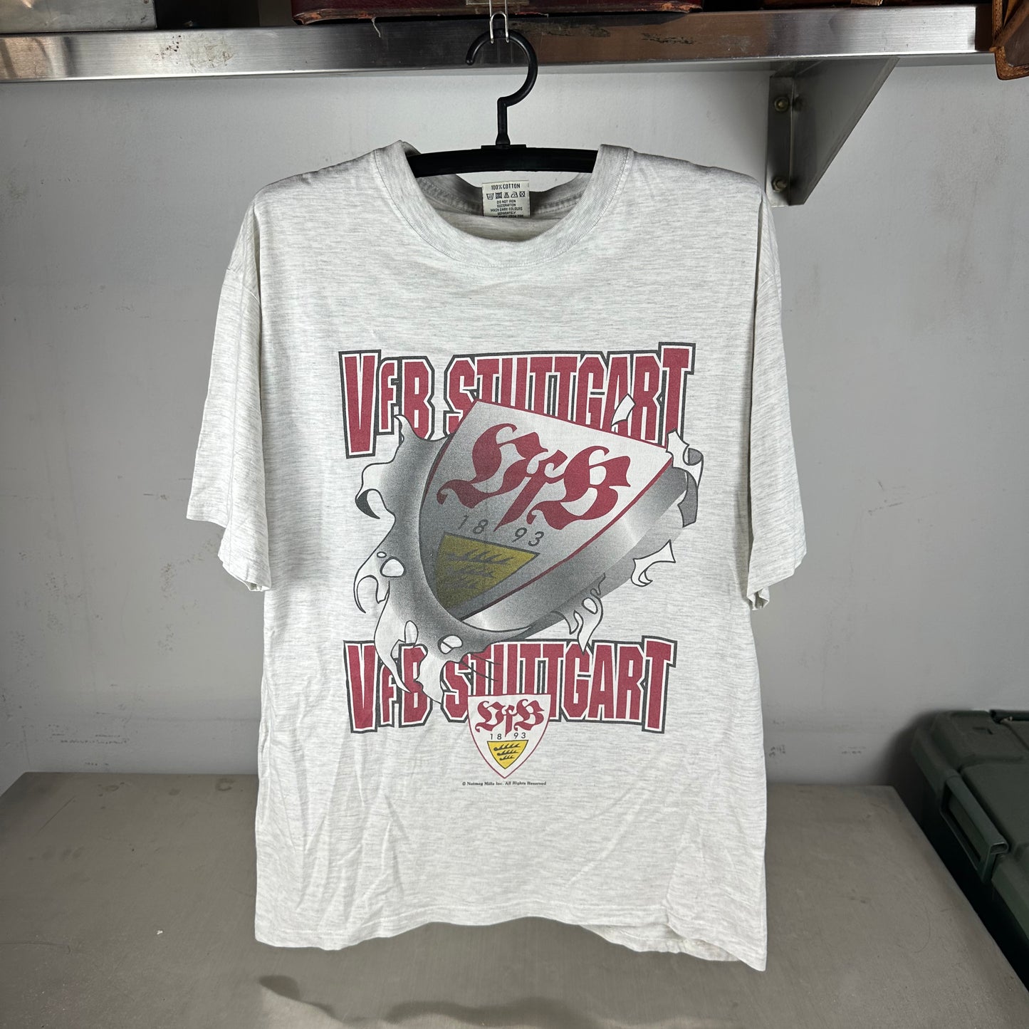 Vintage 90s VfB Stuttgart German Football Club Soccer Nutmeg Breakthrough T-shirt