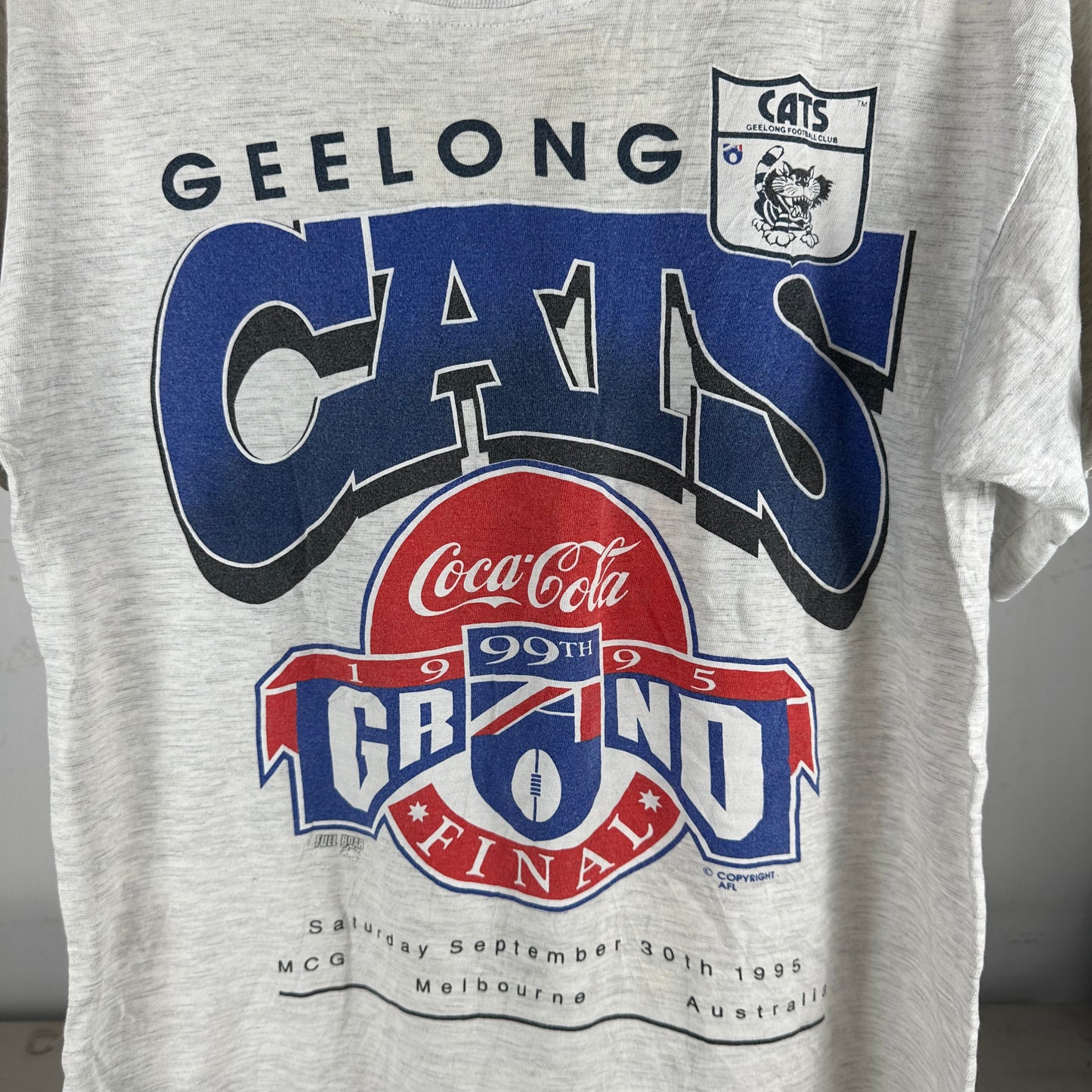 Vintage 1995 Geelong Cats Football AFL Grand Final Single Stitch T-shirt