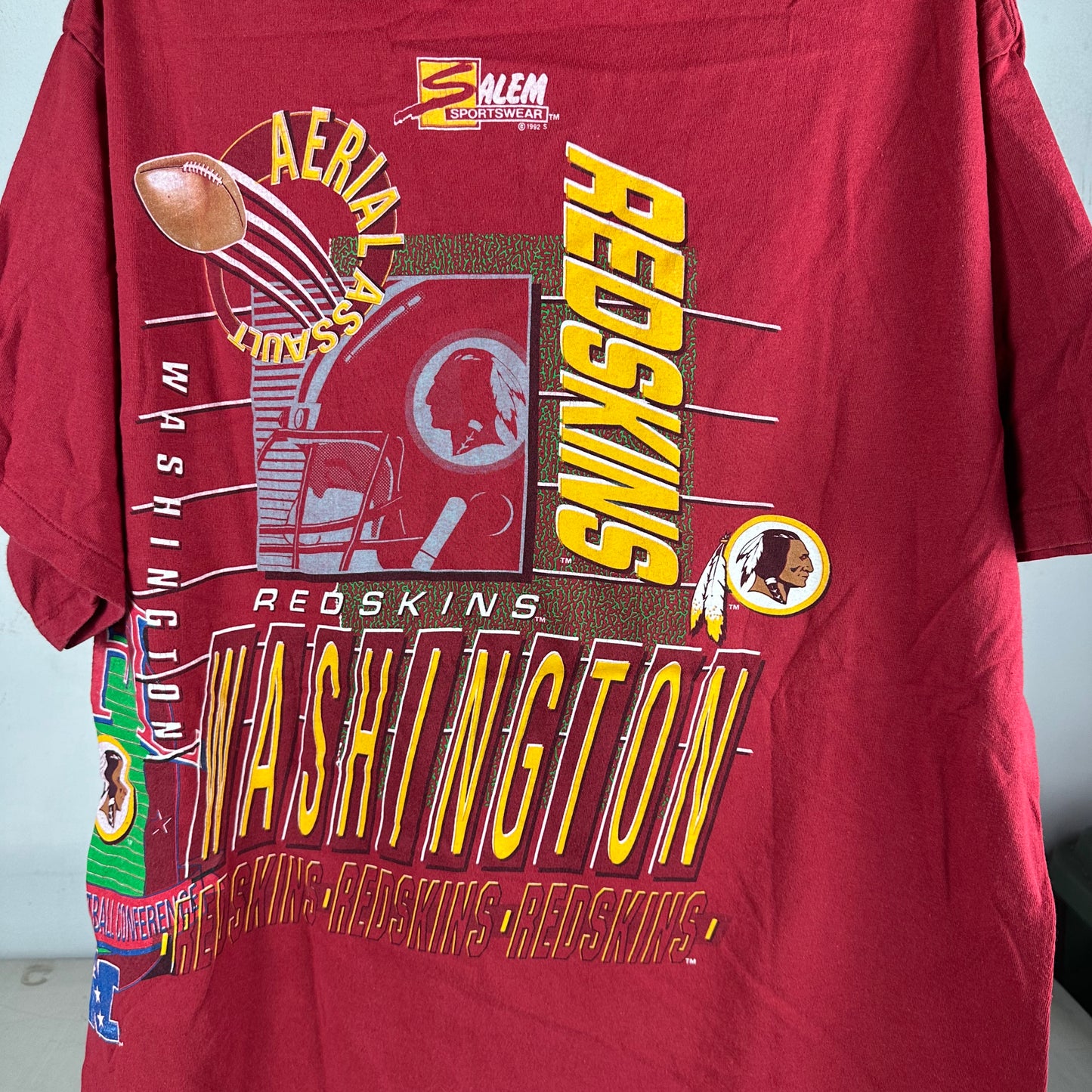 Vintage 1992 Washington Redskins NFL Aerial Assault Salem Sportswear T-shirt