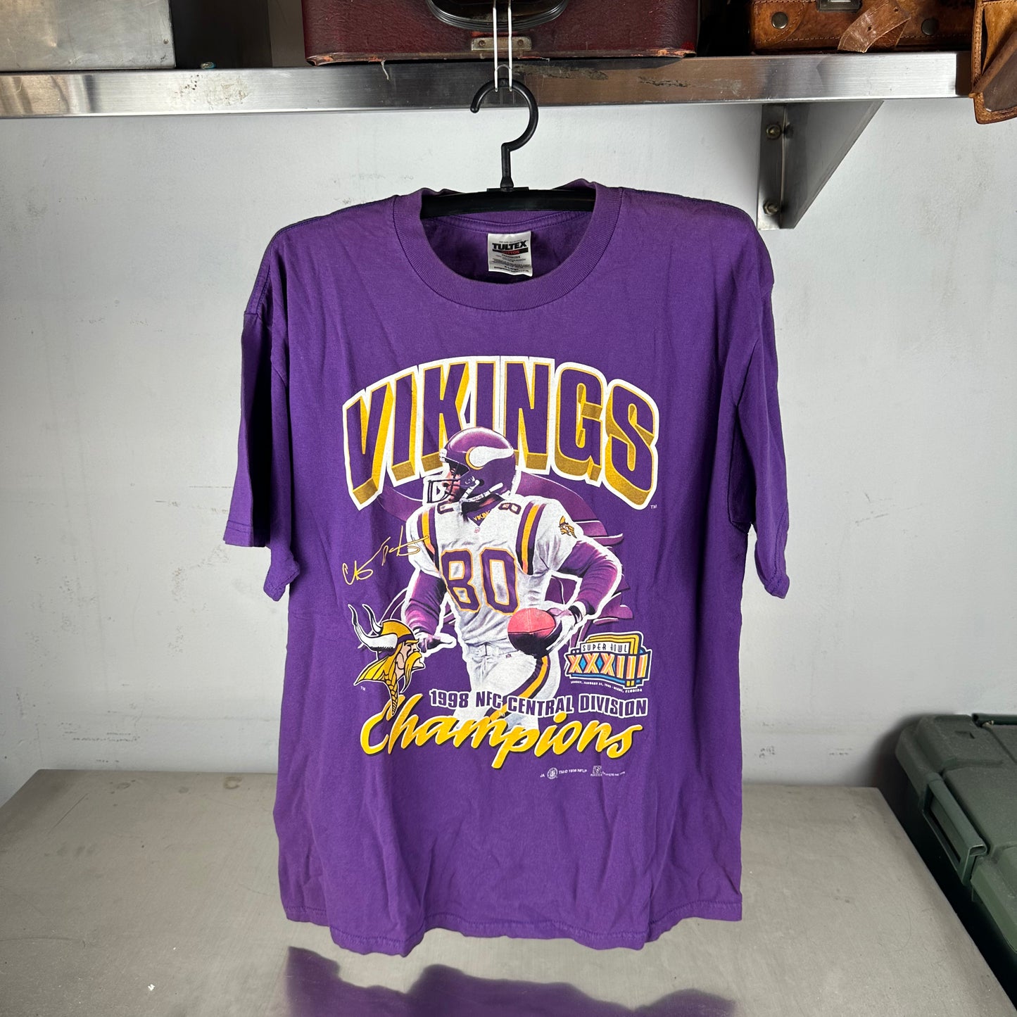 Vintage 1998 Cris Carter Minnesota Vikings NFL Division Champions T-shirt