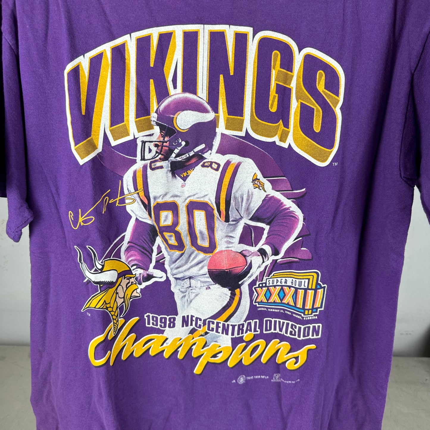 Vintage 1998 Cris Carter Minnesota Vikings NFL Division Champions T-shirt