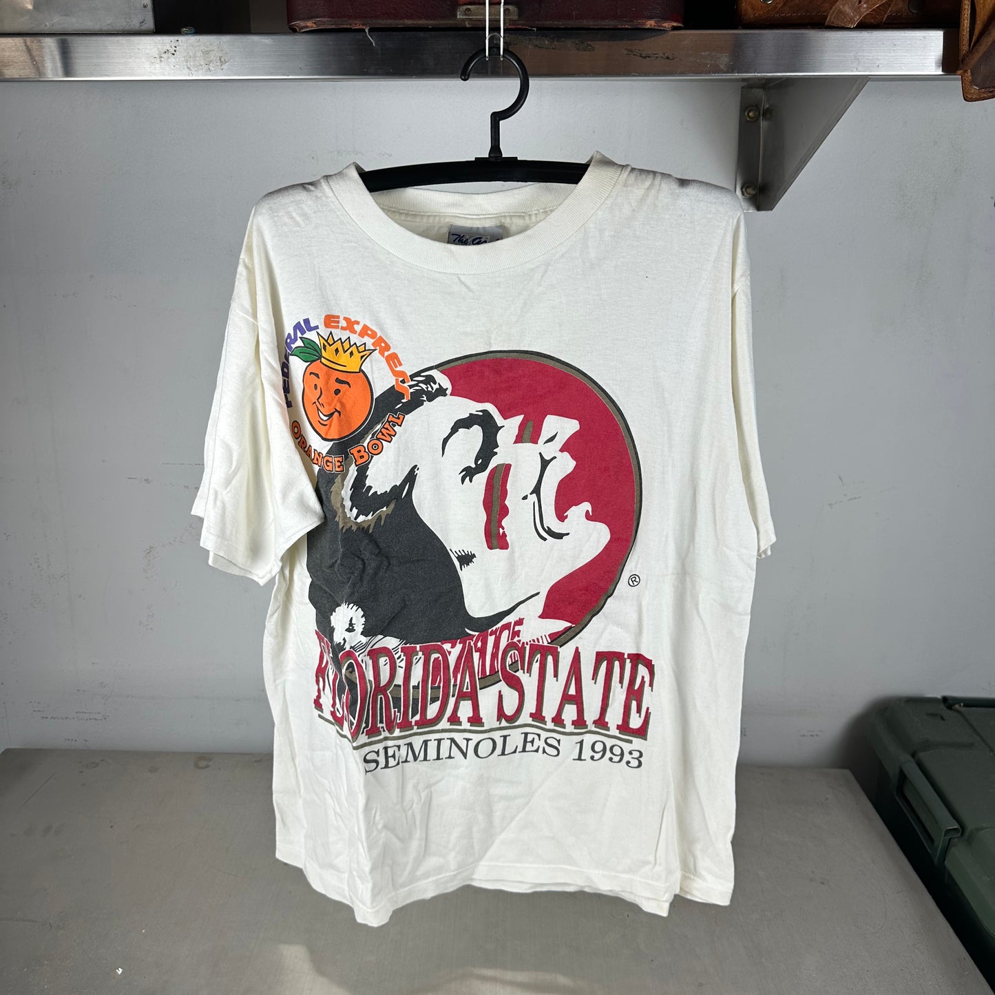 Vintage 1993 FSU Seminoles Football NCAA Orange Bowl Graphic T-shirt