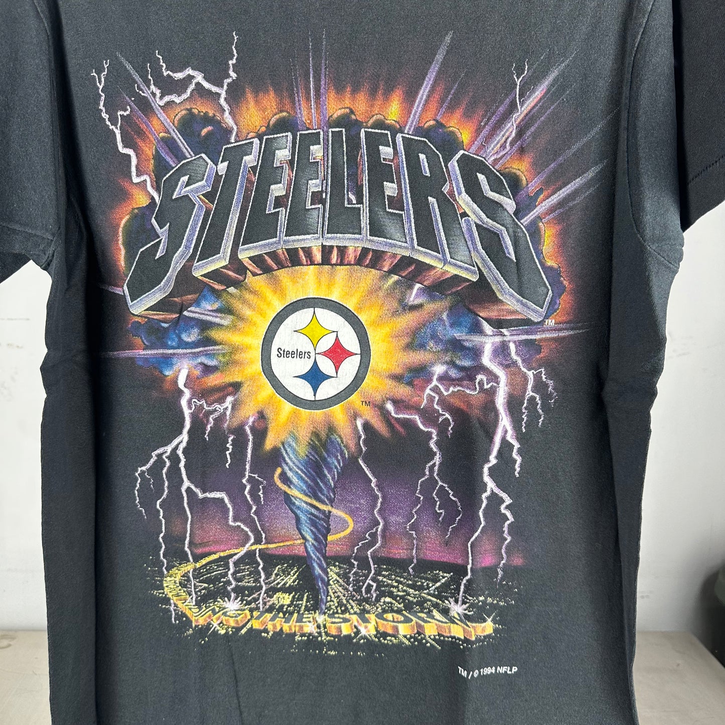 Vintage 1994 Pittsburgh Steelers NFL Thunderstorm Single Stitch T-shirt