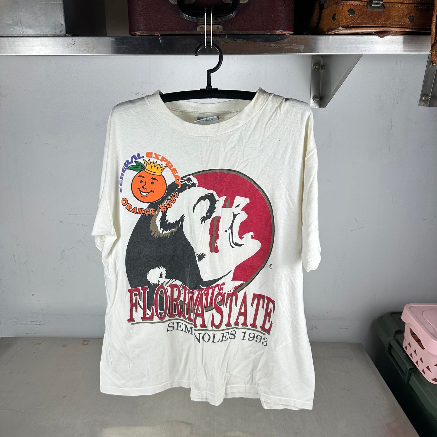 Vintage 1993 FSU Seminoles Football NCAA Orange Bowl T-shirt