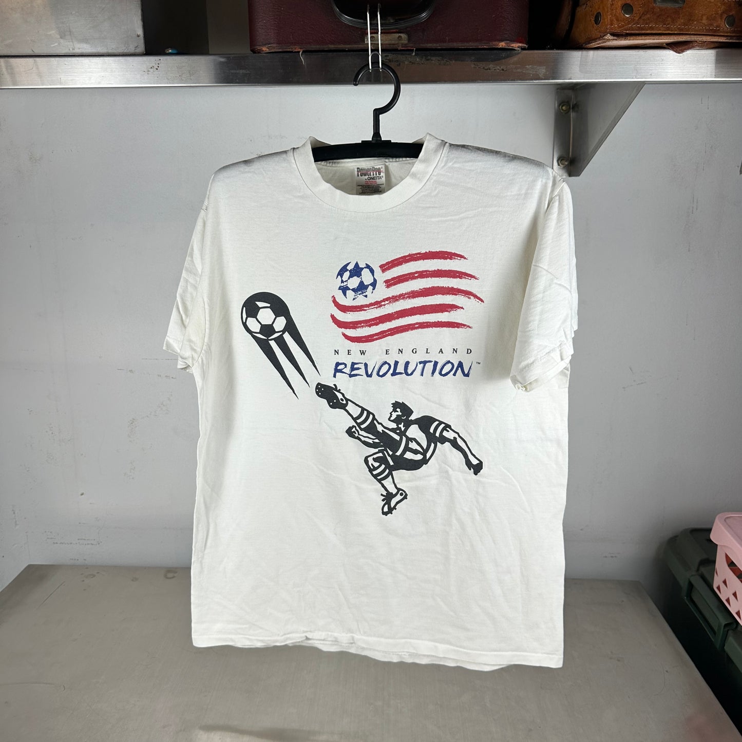 Vintage 90s New England Revolution MLS Soccer Club Single Stitch T-shirt
