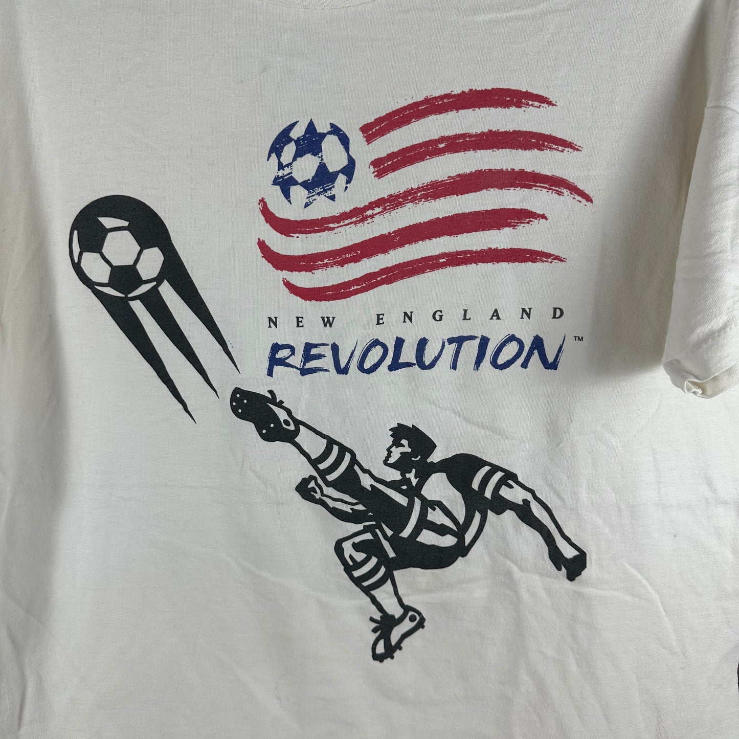 Vintage 90s New England Revolution MLS Soccer Club Single Stitch T-shirt