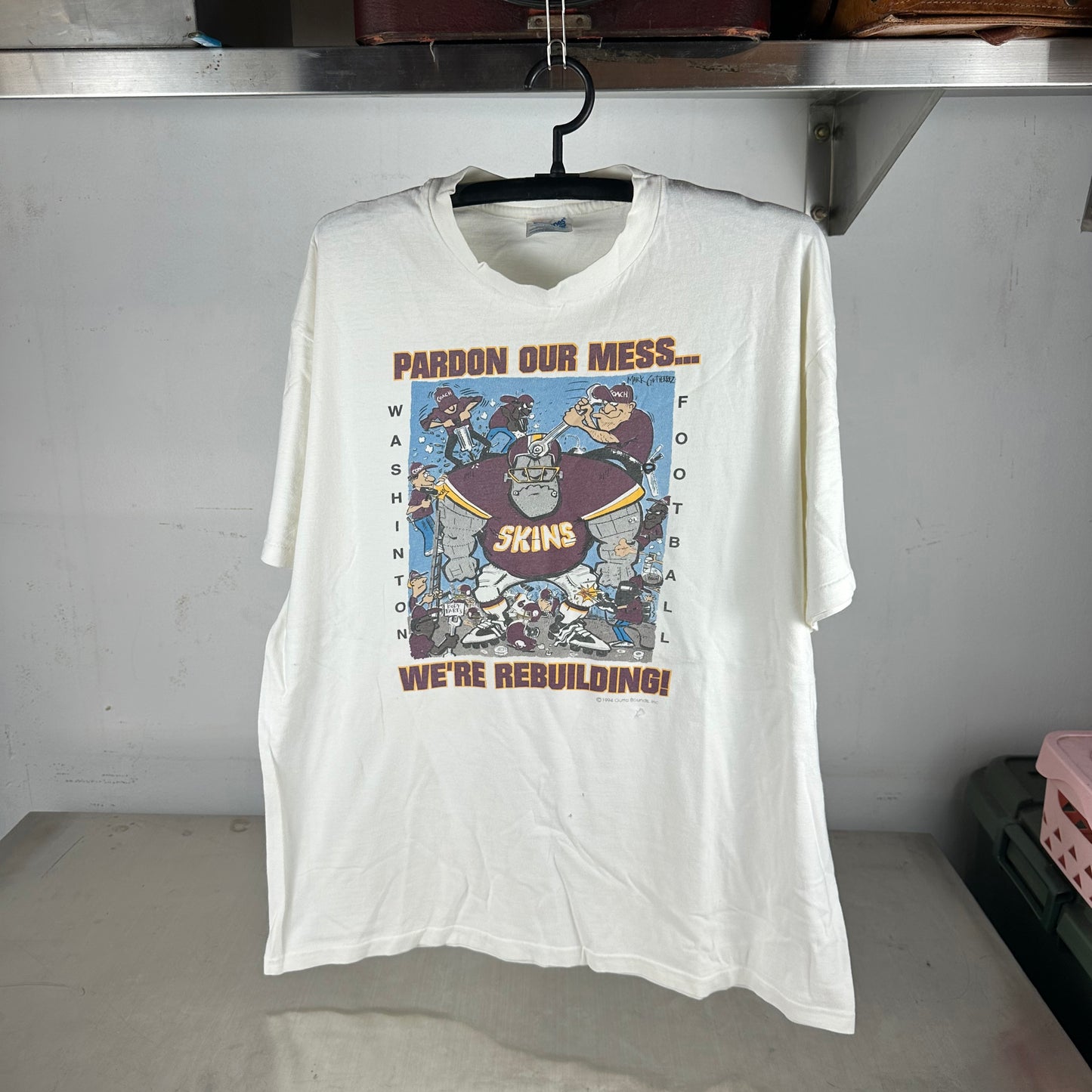 Vintage 1994 Washington Redskins NFL Pardon Our Mess Single Stitch T-shirt