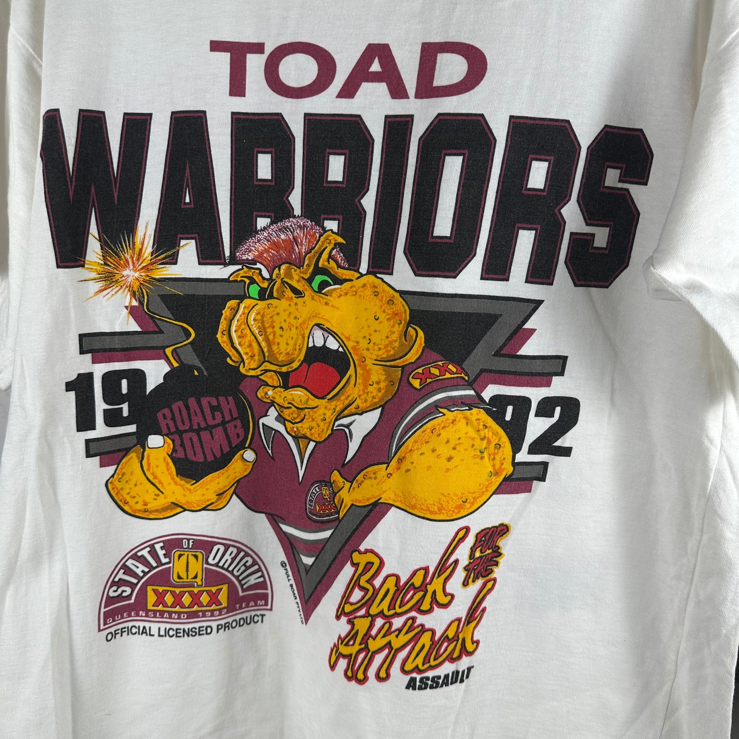 Vintage 1992 Queensland Toad Warriors Mascot NRL Mascot Single Stitch T-shirt