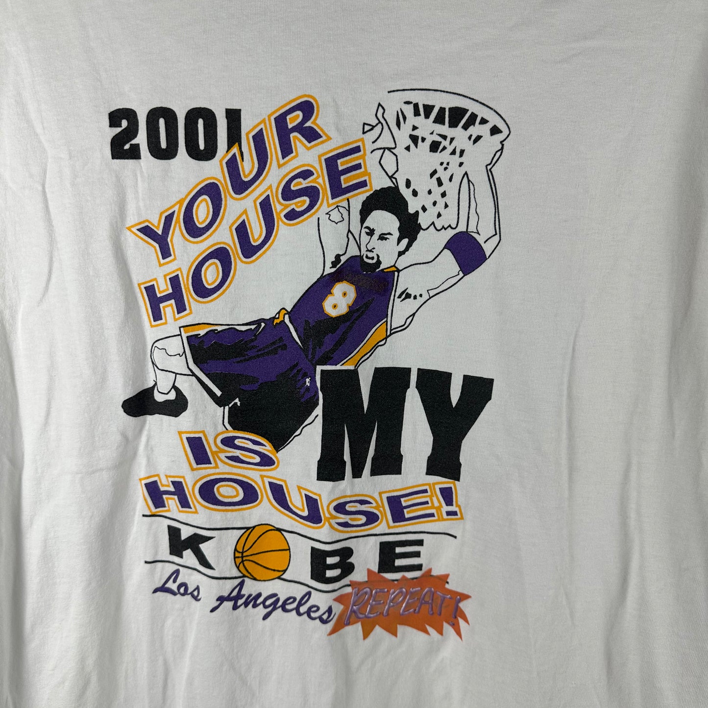 Vintage 2001 Kobe Bryant Shaq Lakers NBA Your House is My House T-shirt