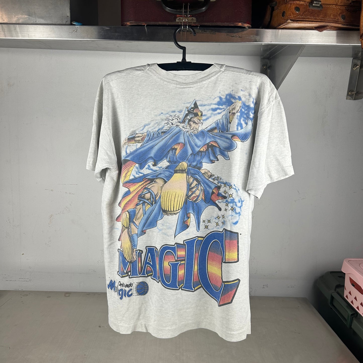 Vintage 90s Orlando Magic Wizard AOP NBA Single Stitch T-shirt