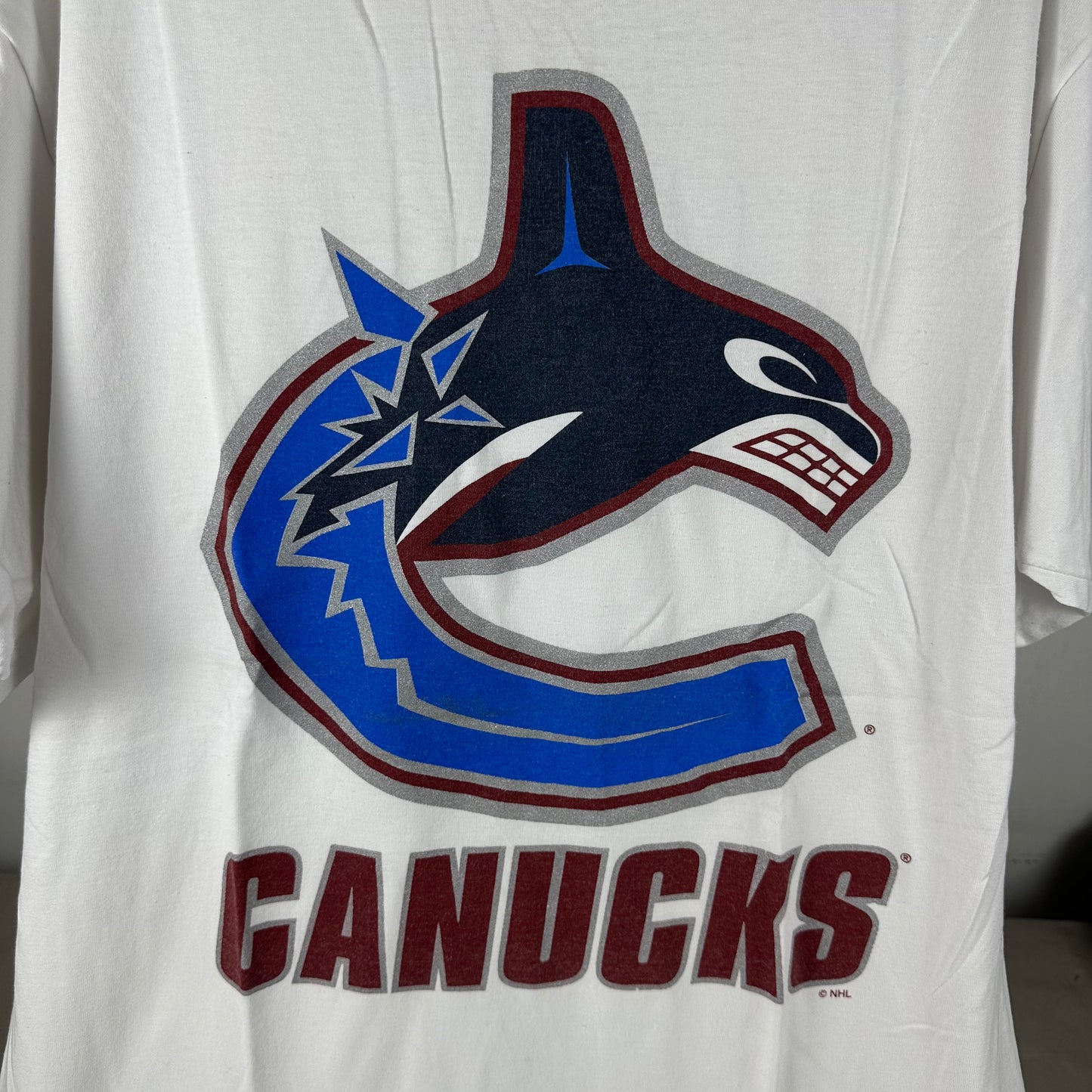 Vintage 90s Vancouver Canucks Hockey NHL Big Logo T-shirt