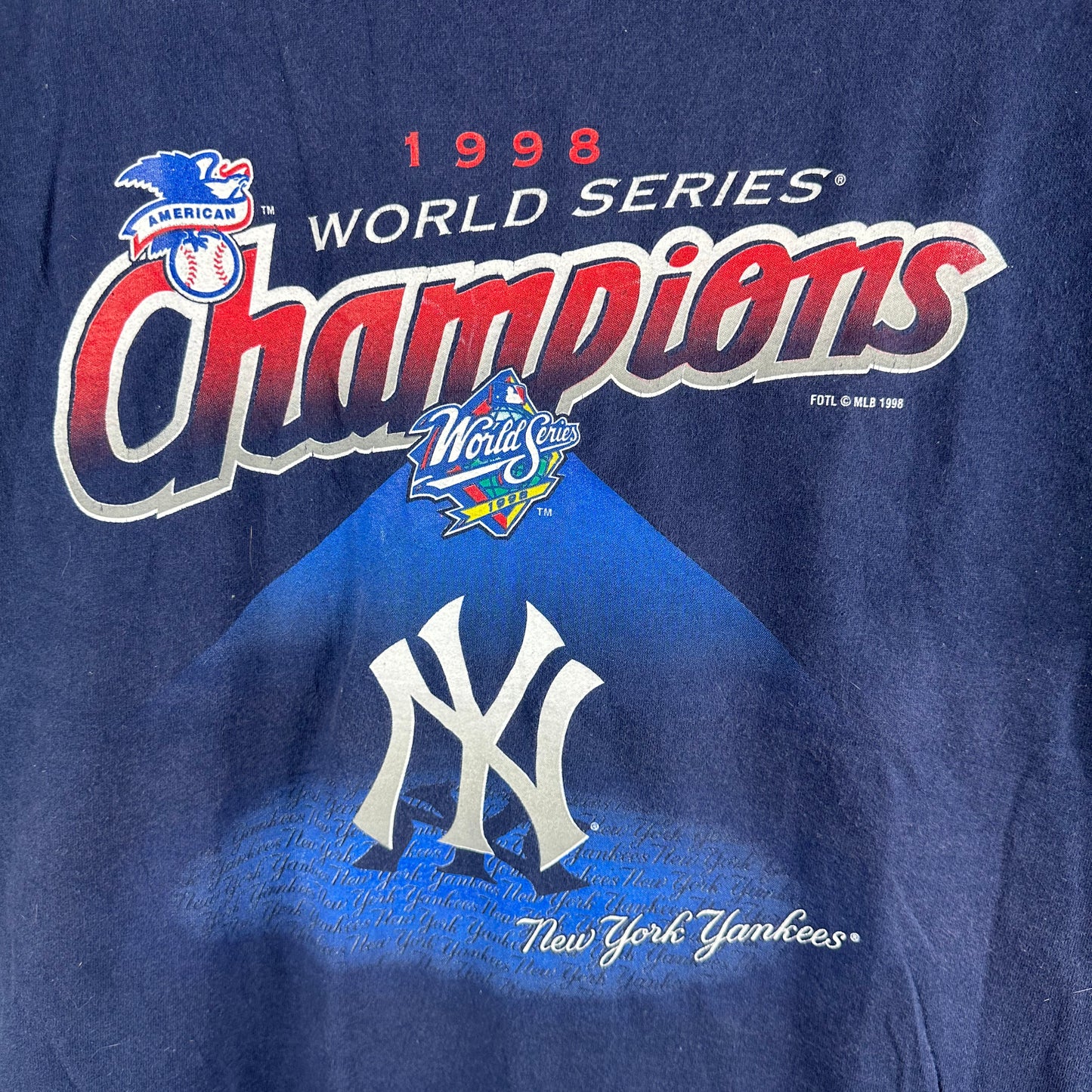 Vintage 1998 New York Yankees MLB World Champions Single Stitch T-shirt