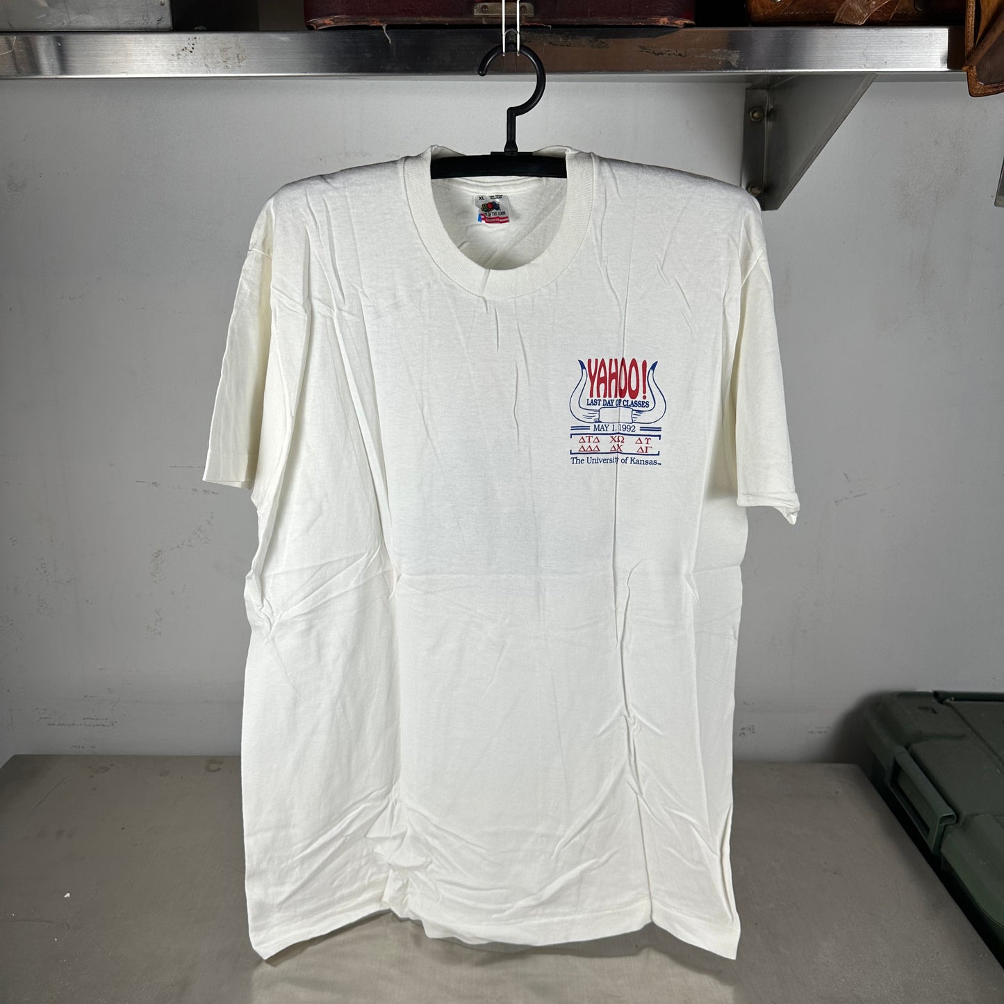 Vintage 1992 Kansas Jayhawks Yahoo! Last Day of Class Single Stitch T-shirt