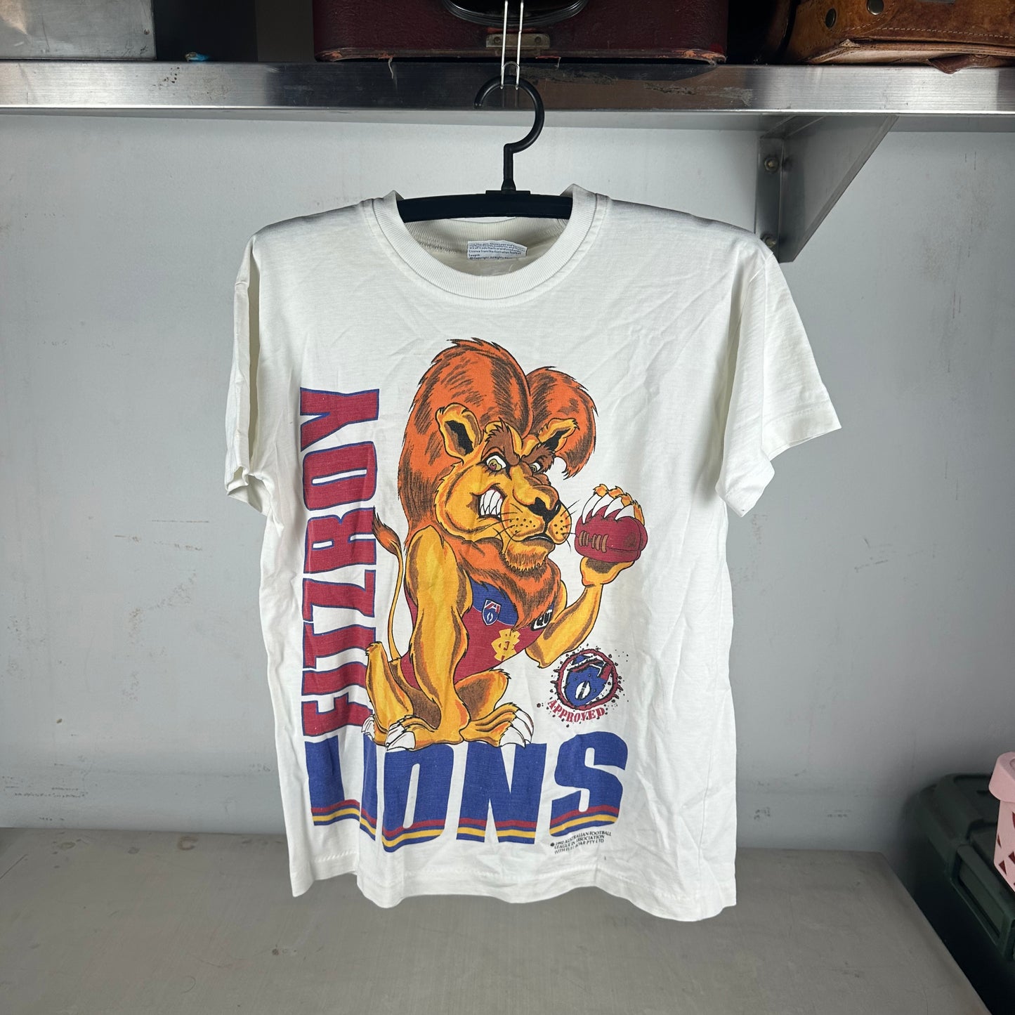 Vintage 1992 Fitzroy Lions AFL Graphic Single Stitch T-shirt