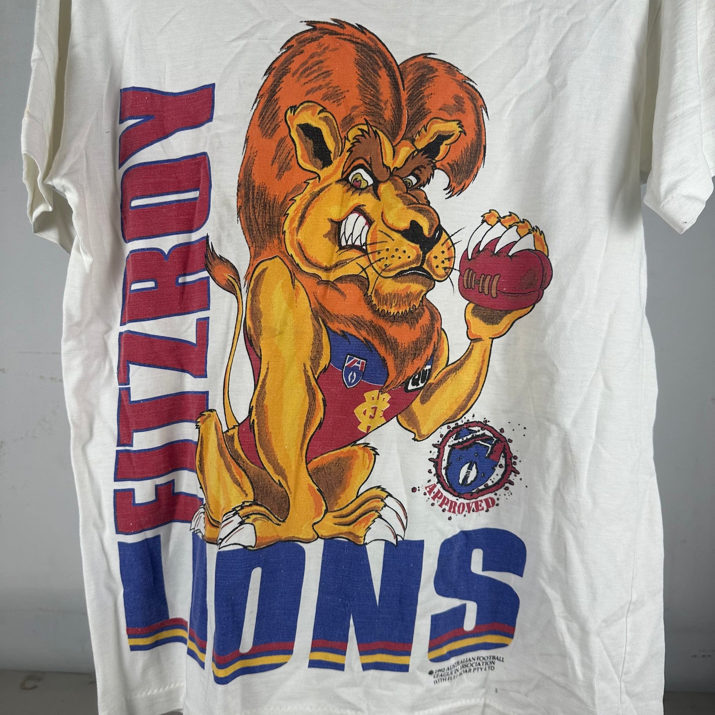 Vintage 1992 Fitzroy Lions AFL Graphic Single Stitch T-shirt