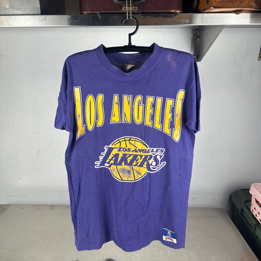 Vintage 90s Los Angeles Lakers Basketball NBA Nutmeg Single Stitch T-shirt